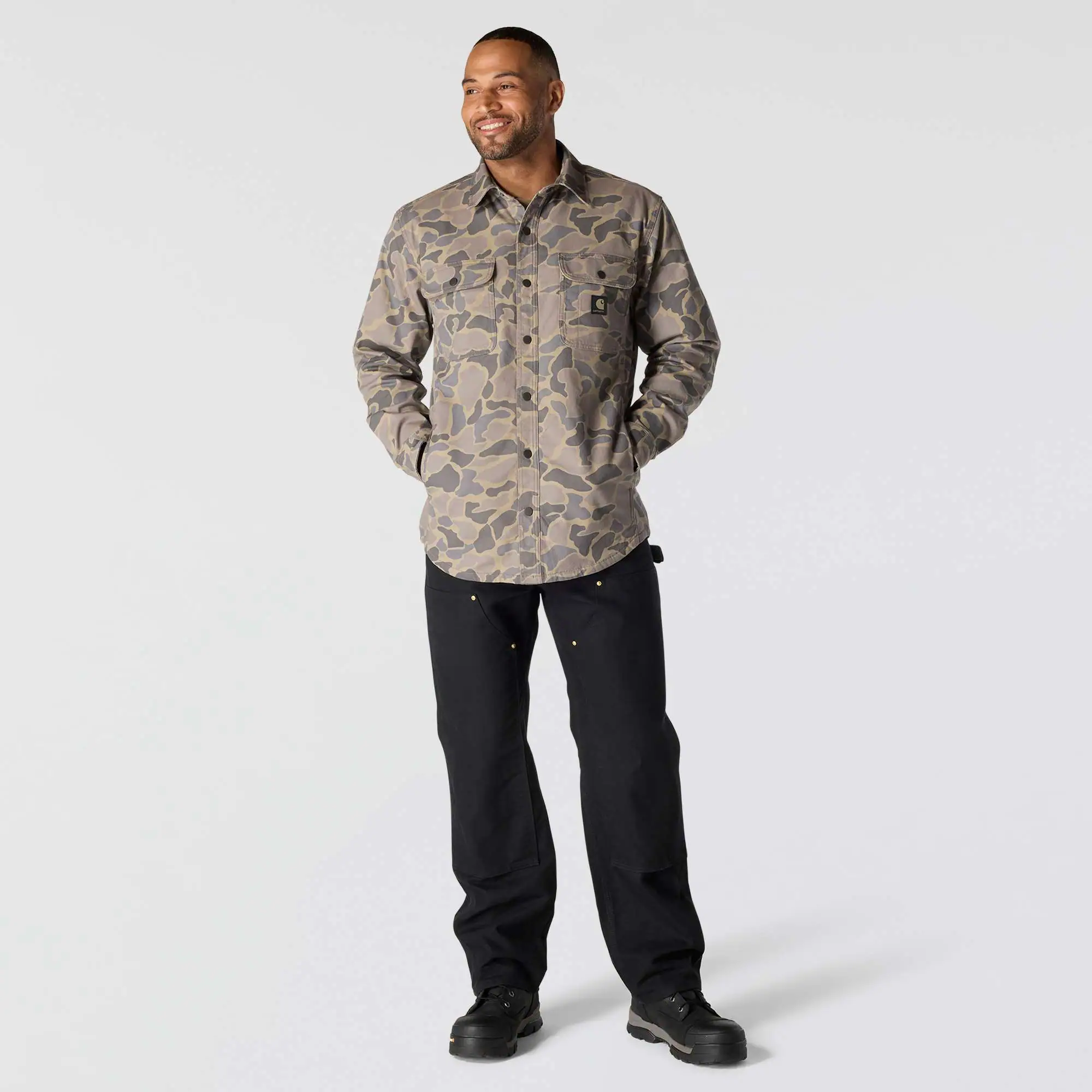 Rugged Flex® Relaxed Fit Canvas Fleece-Lined Shirt Jac