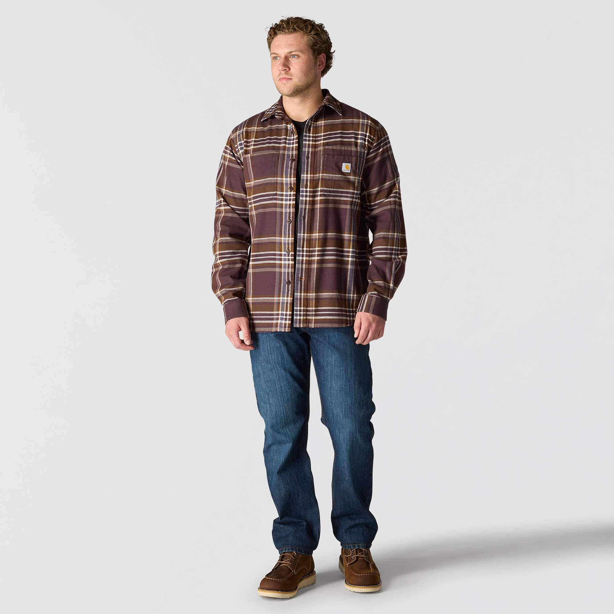 Rugged Flex™ Relaxed Fit Midweight Flannel Long-Sleeve Plaid Shirt