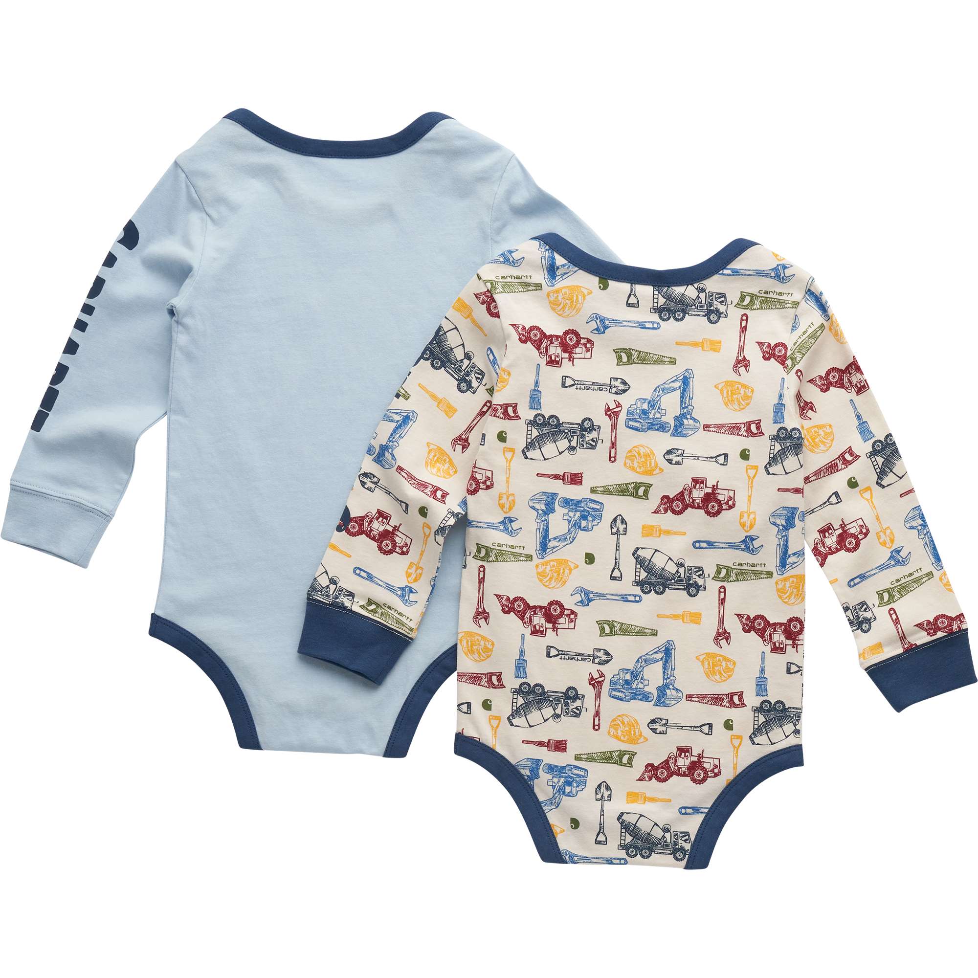 Boys' 2-Piece Long Sleeve Construction Bodysuit Set (Baby)