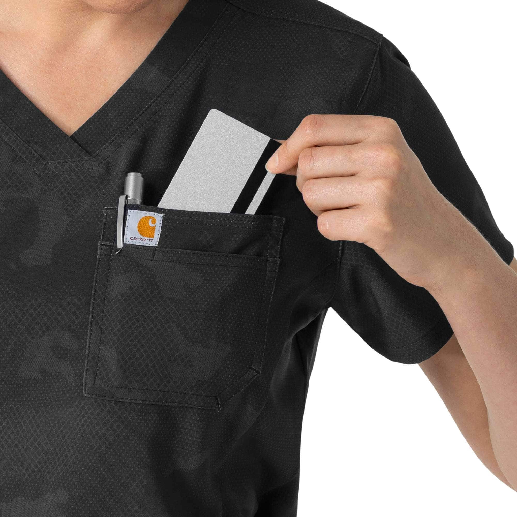 Women's Tuck-In Print Scrub Top