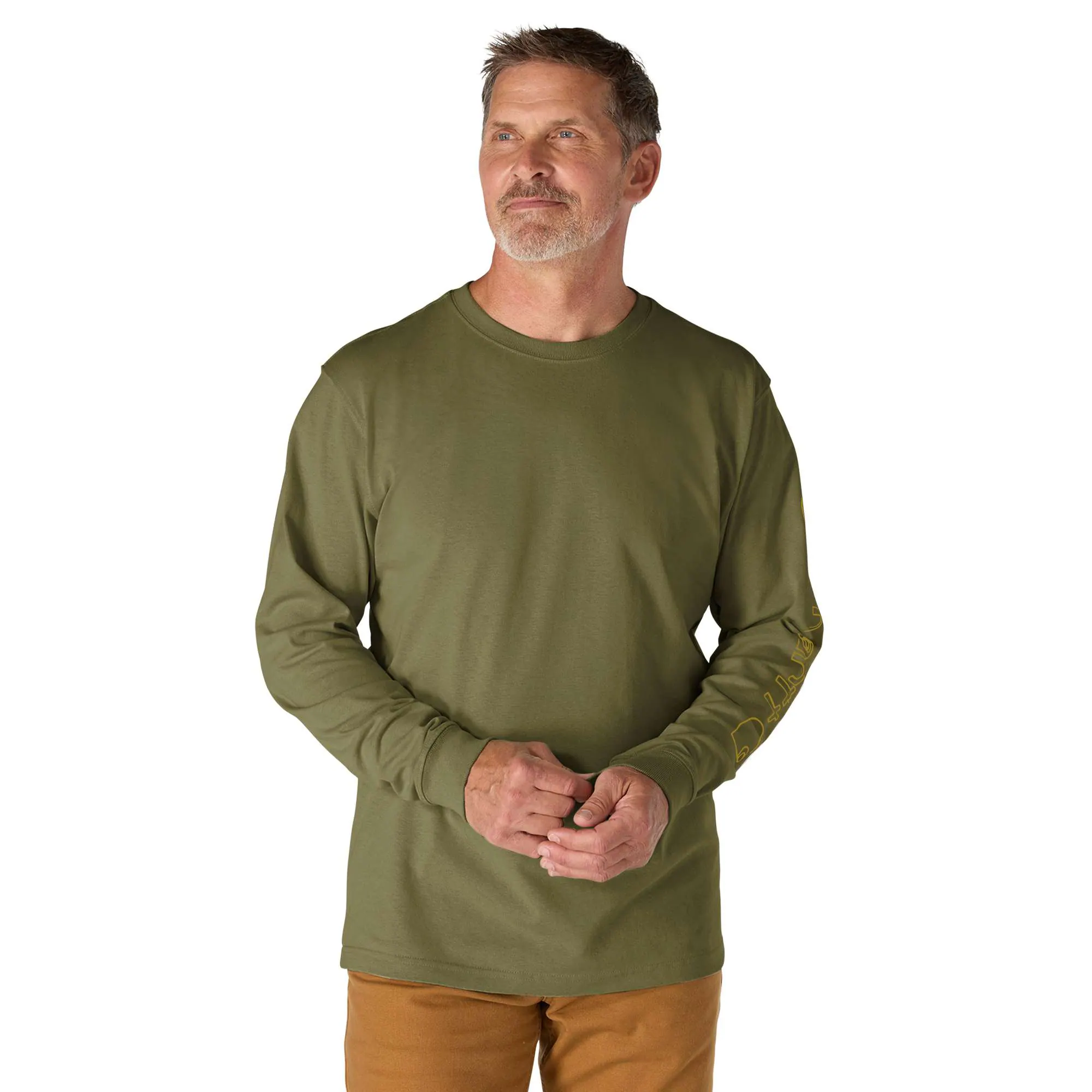 Loose Fit Heavyweight Long-Sleeve Logo Sleeve Graphic T-Shirt