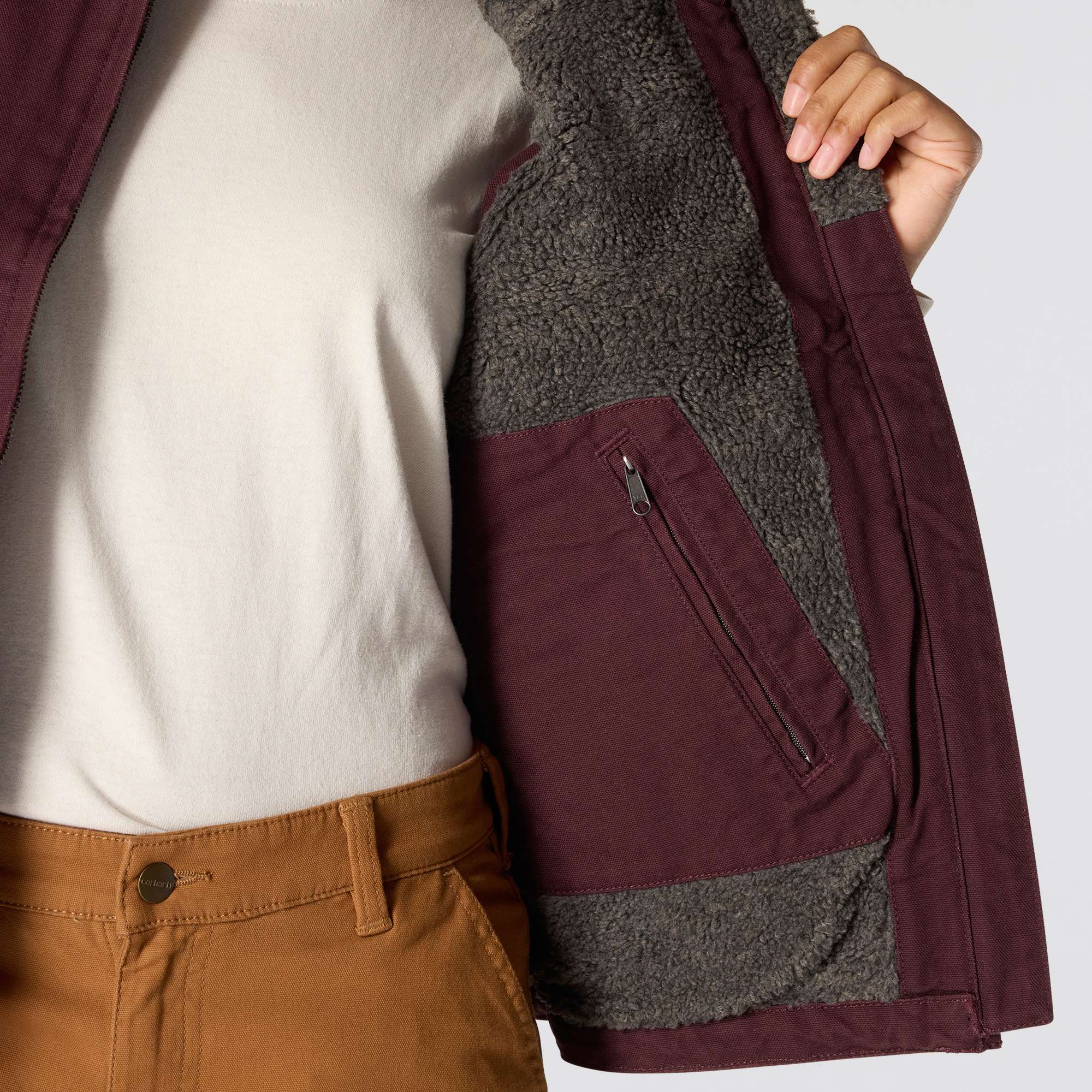 Women's Sherpa Lined Vest - Relaxed Fit - Washed Duck