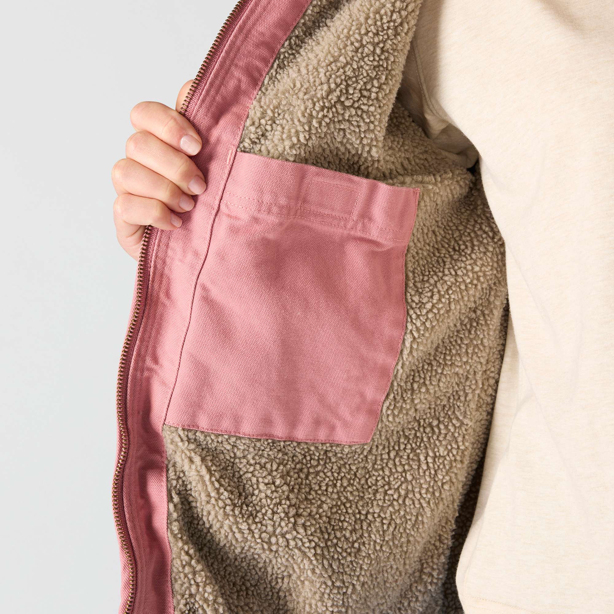 Women's Sherpa Lined Jacket - Loose Fit - Washed Duck - 3 Warmest Rating