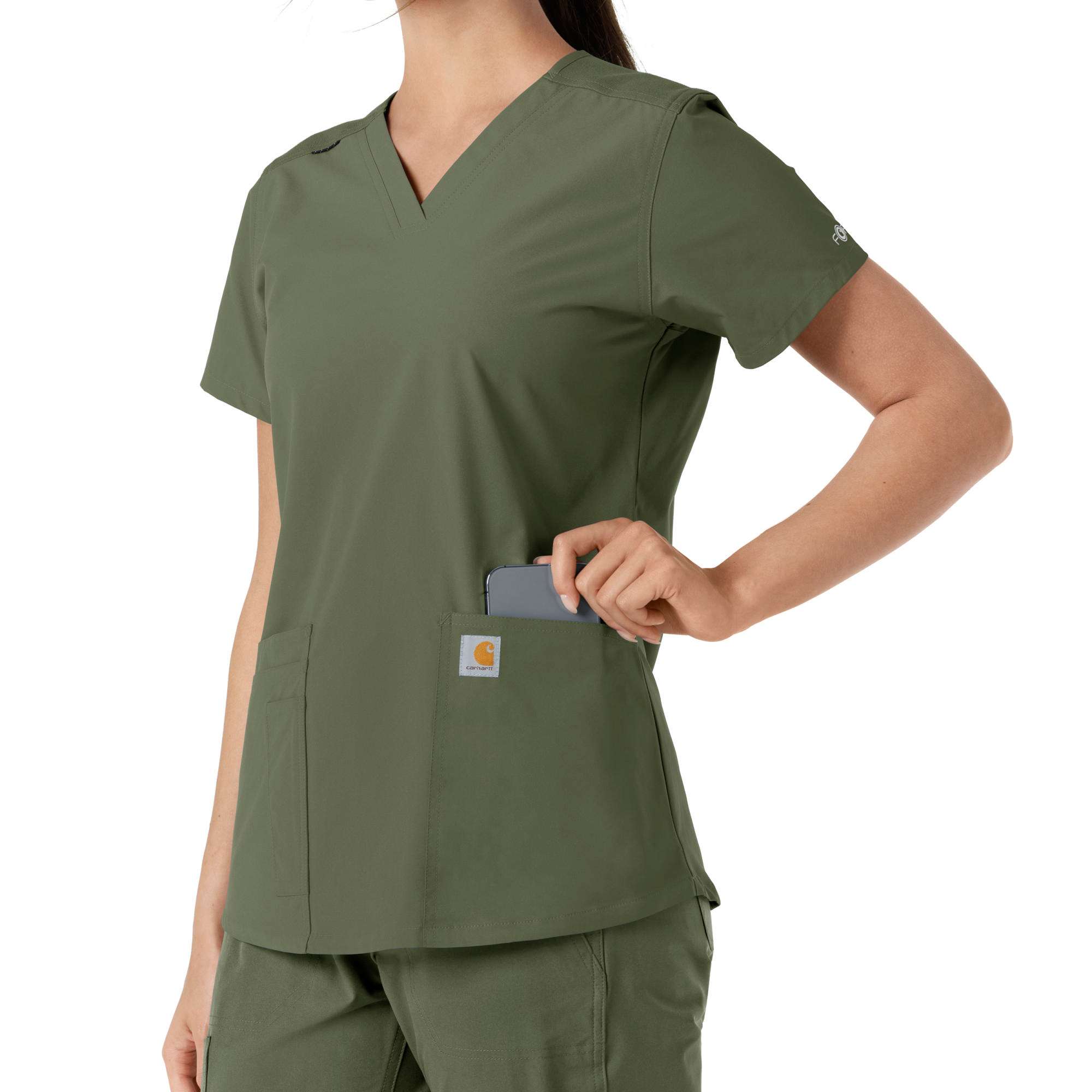 Women's Force Essentials V-Neck Knit Panel Scrub Top