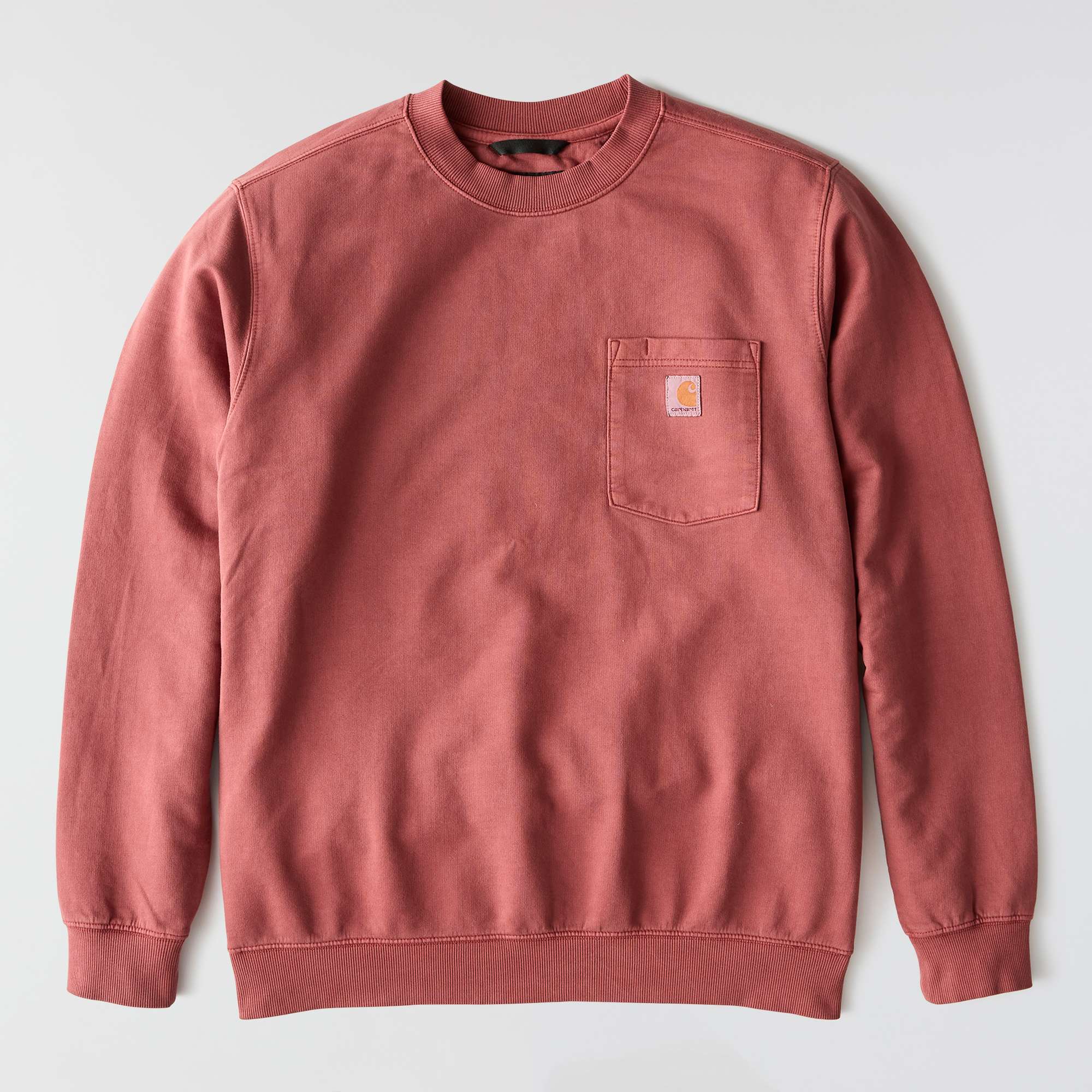Relaxed Fit Midweight Garment Dye French Terry Crewneck Pocket Sweatshirt