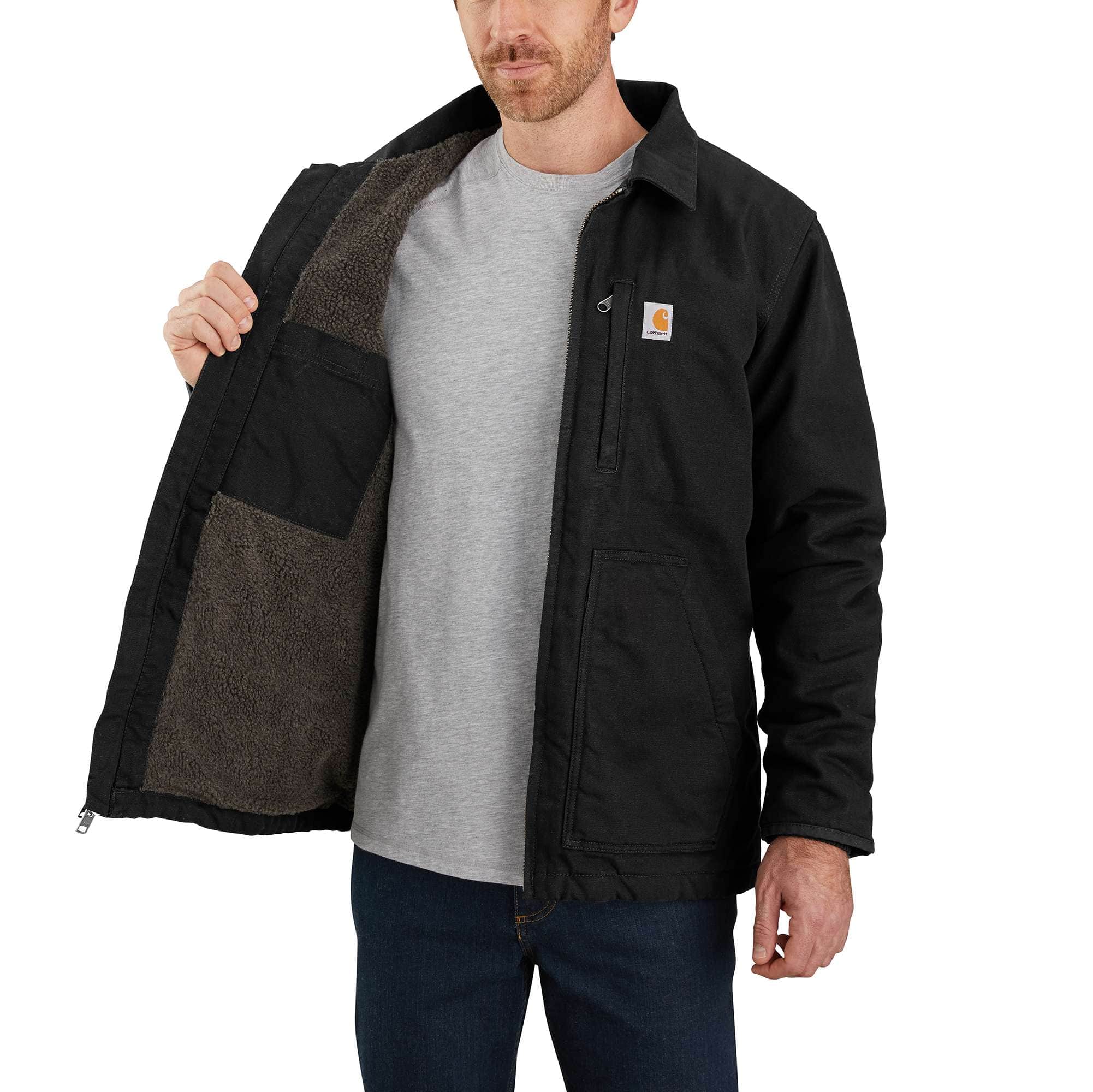 Men's Sherpa-Lined Field Jacket - Loose Fit - Washed Duck - 2 Warmer Rating