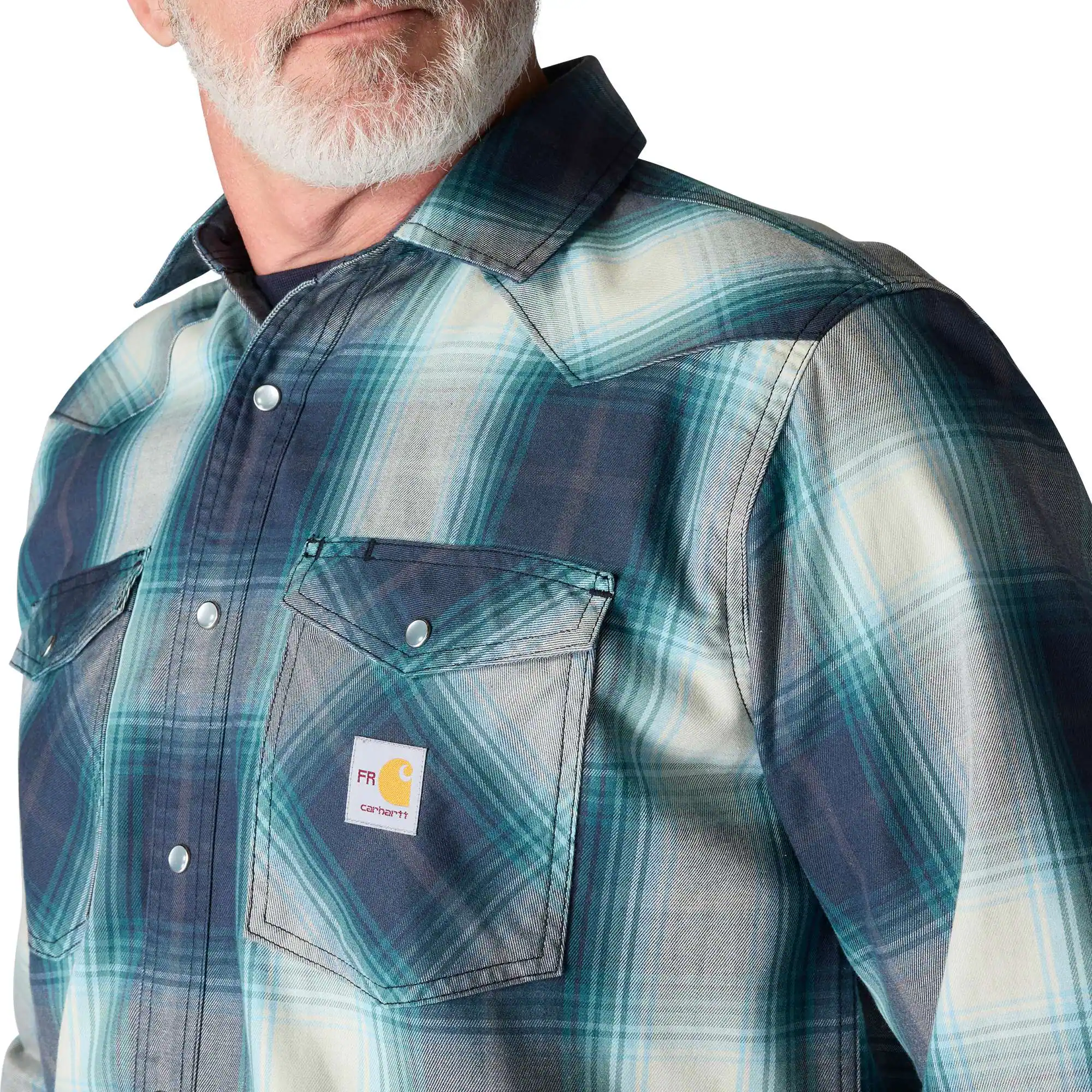 Flame Resistant Montana Relaxed Fit Midweight Twill Snap Front Plaid Shirt