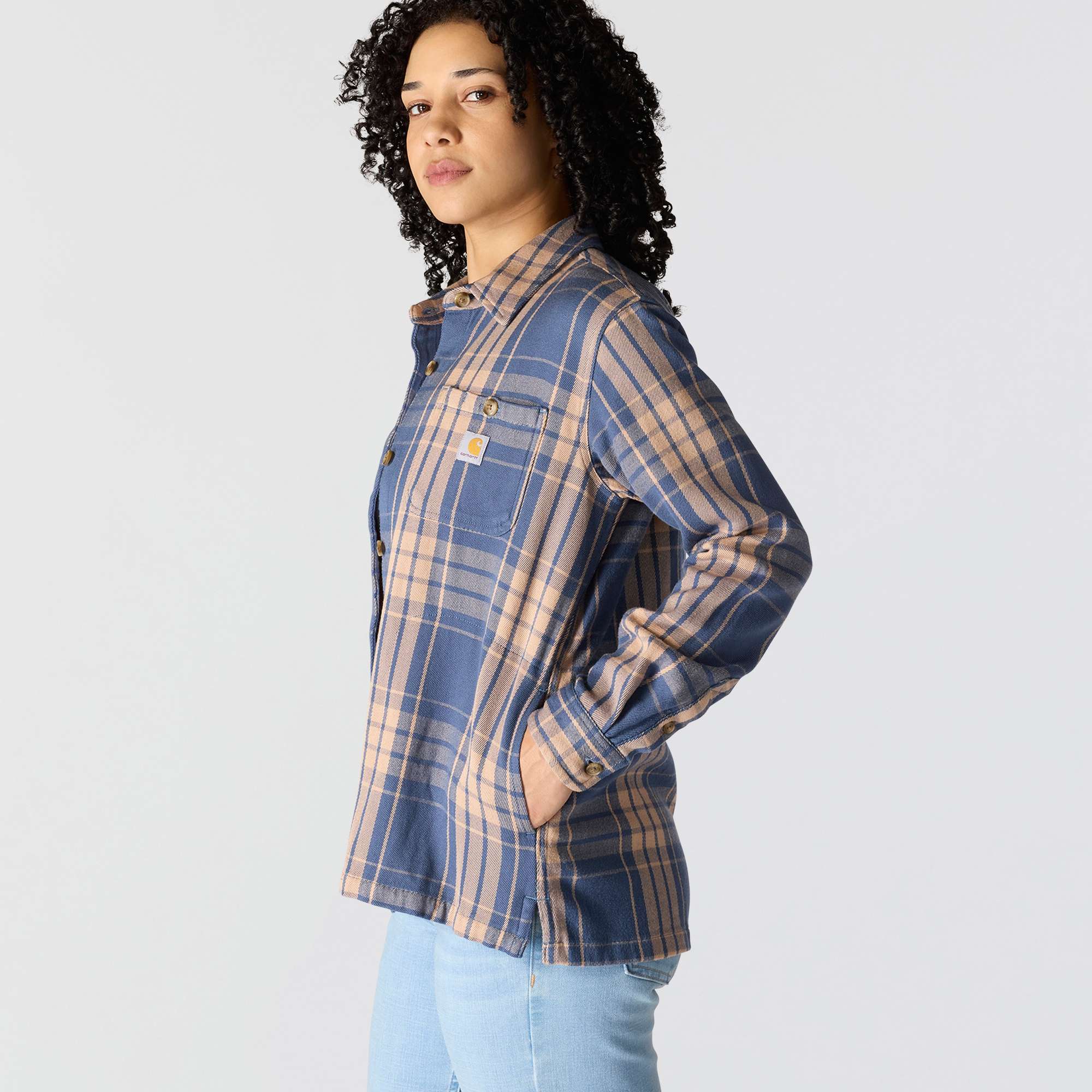 Women's TENCEL™ Fiber Series Loose Fit Twill Plaid Shirt