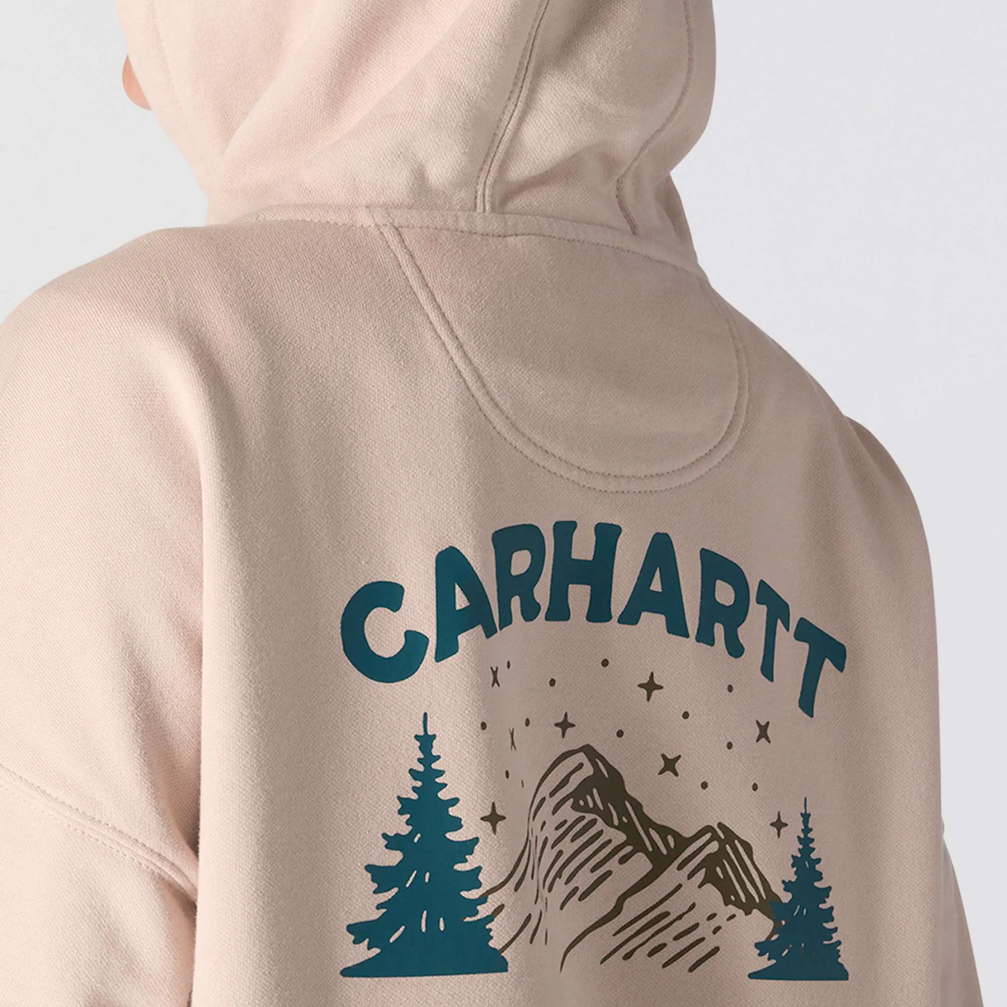 Oversized-Fit Midweight Hooded Mountain Graphic Sweatshirt