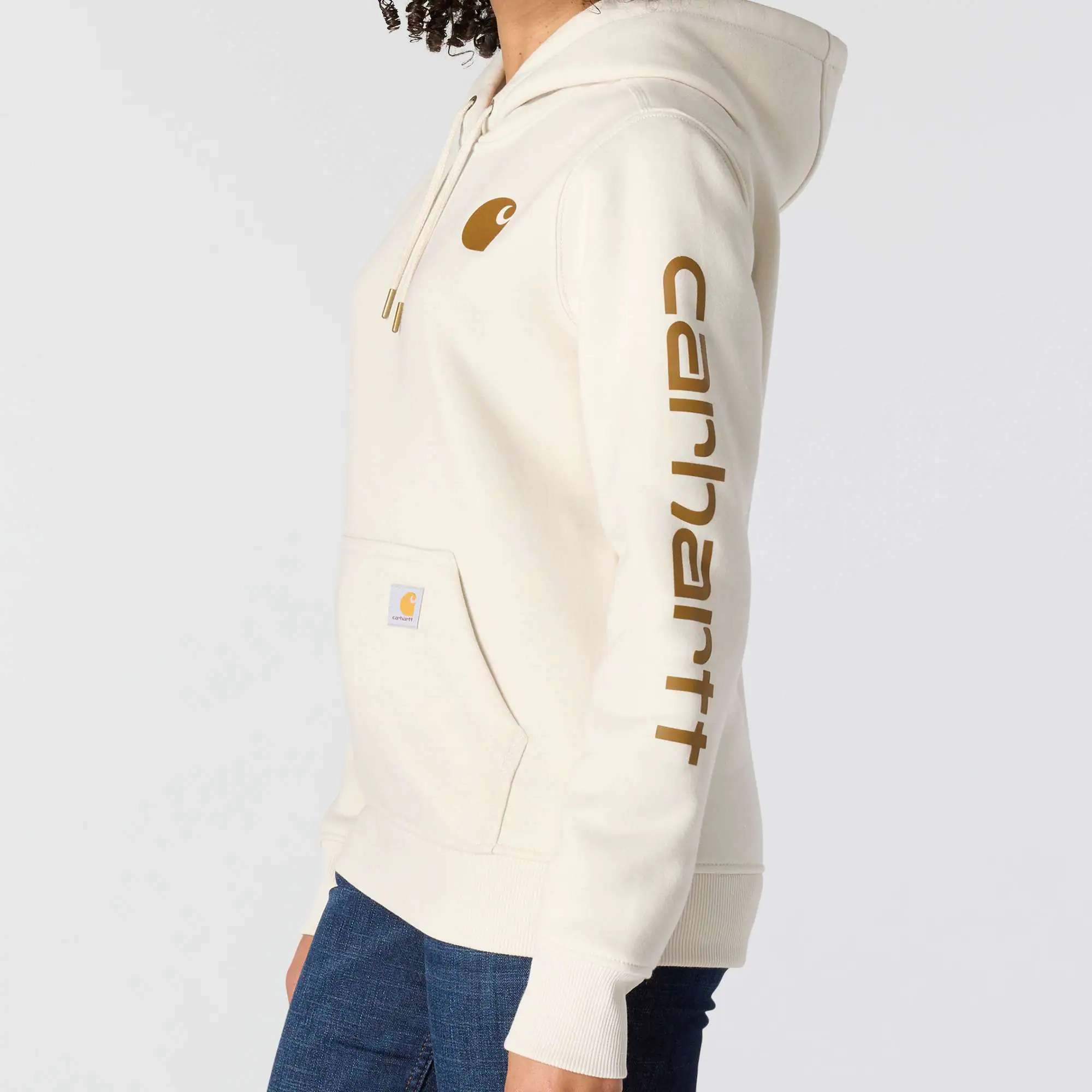 Women's Relaxed Fit Midweight Logo Sleeve Graphic Hoodie