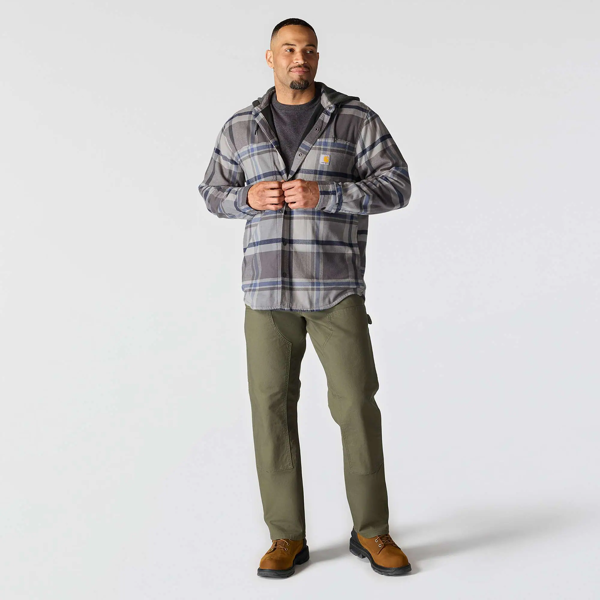 Rugged Flex® Relaxed Fit Flannel Fleece Lined Hooded Shirt Jac