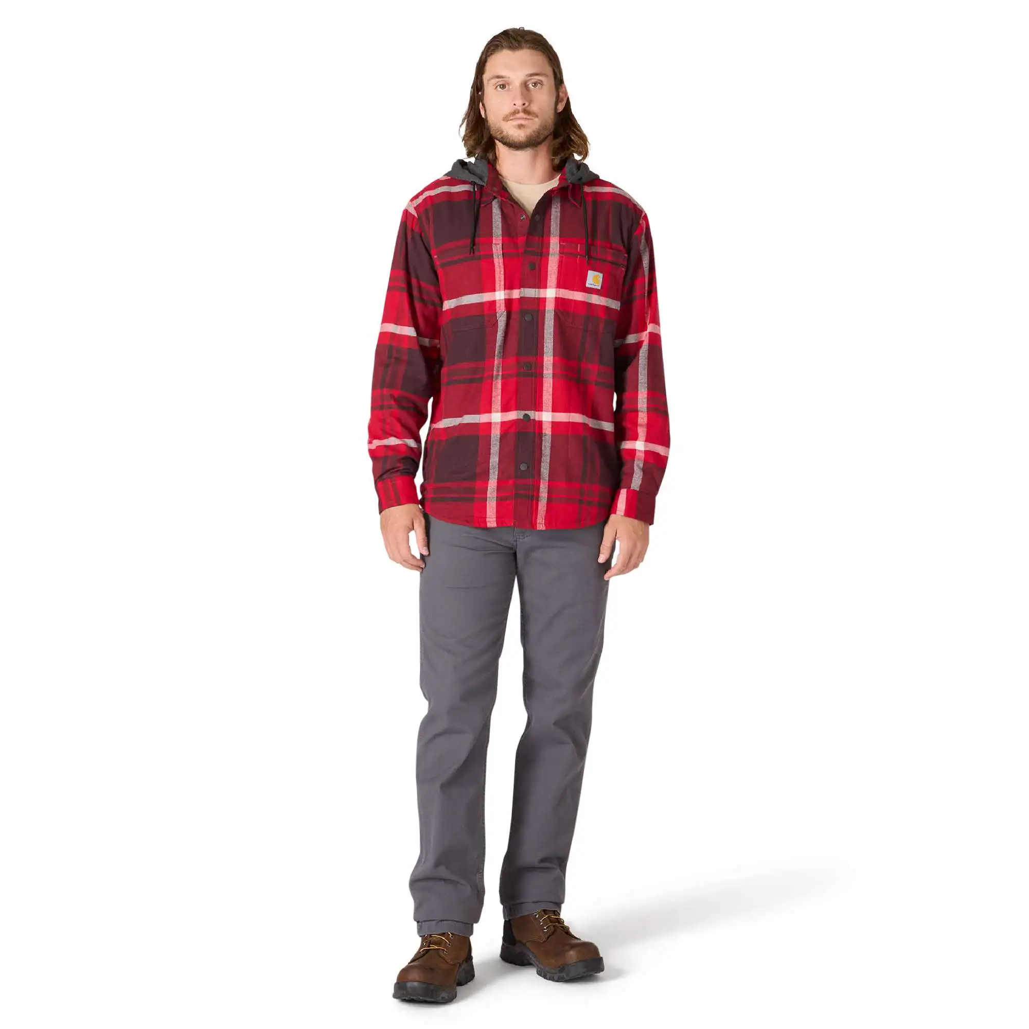 Rugged Flex® Relaxed Fit Flannel Fleece Lined Hooded Shirt Jac