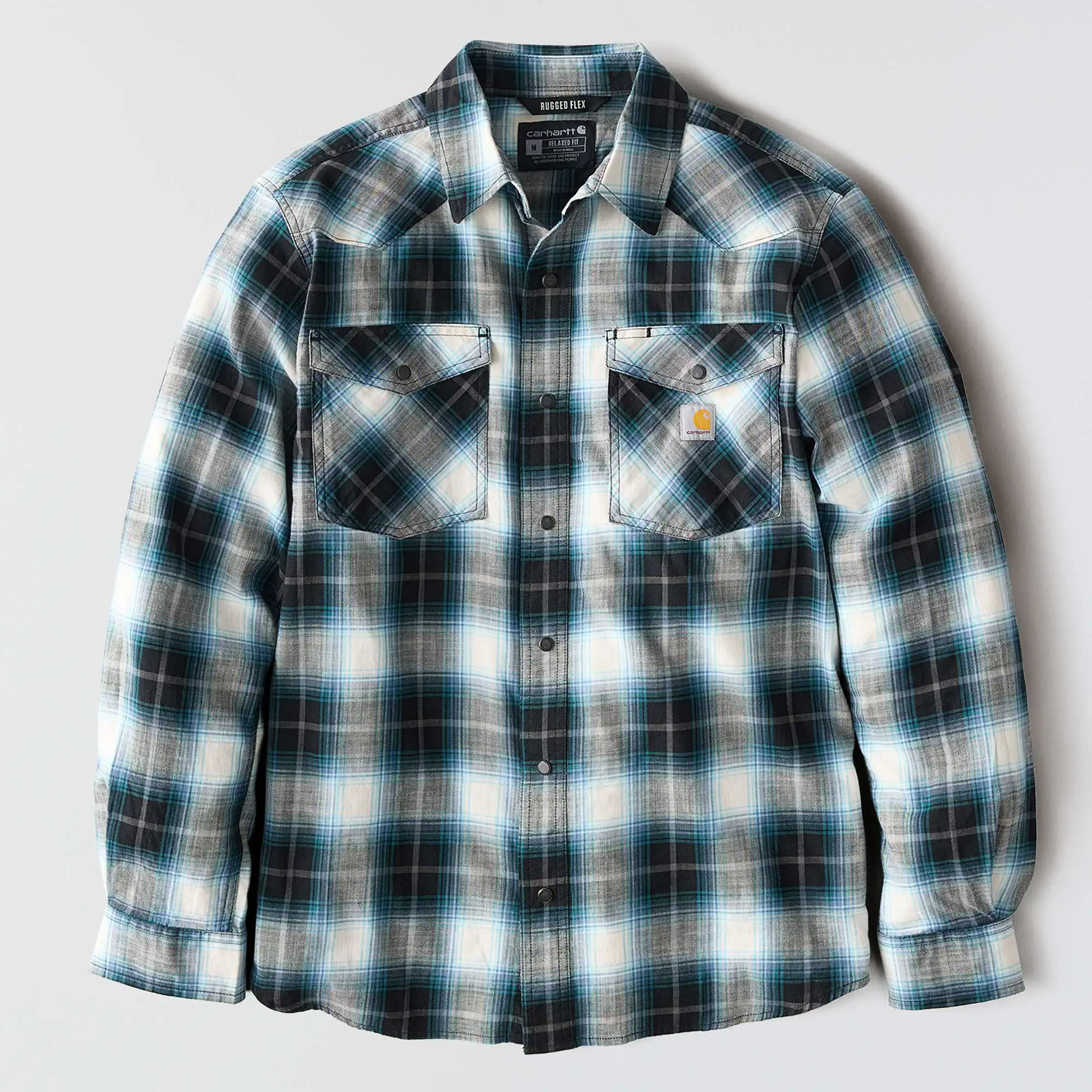 Montana Rugged Flex™ Relaxed Fit Lightweight Long-Sleeve Snap-Front Plaid Shirt