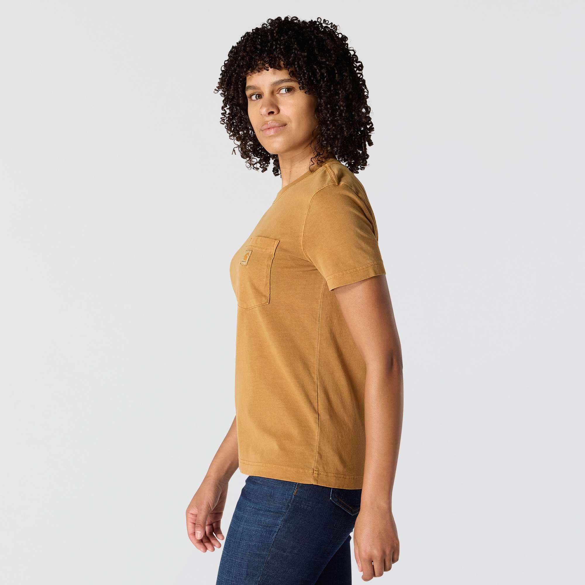 Women's Re-Engineered Relaxed Fit Midweight Short-Sleeve Garment Dye Pocket T-Shirt