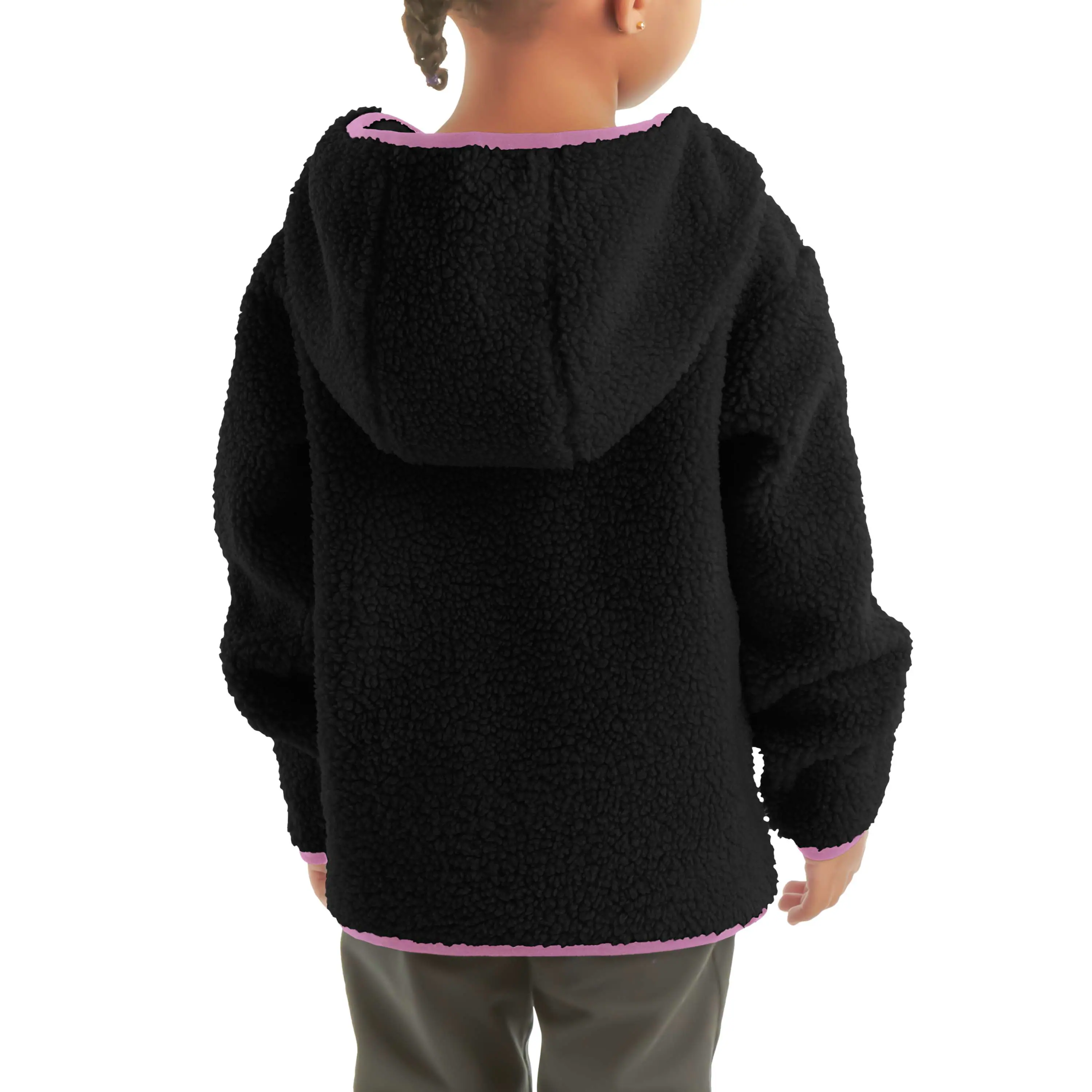 Girls' Long-Sleeve Fleece Hooded Half-Zip Sweatshirt (Toddler/Child/Youth)
