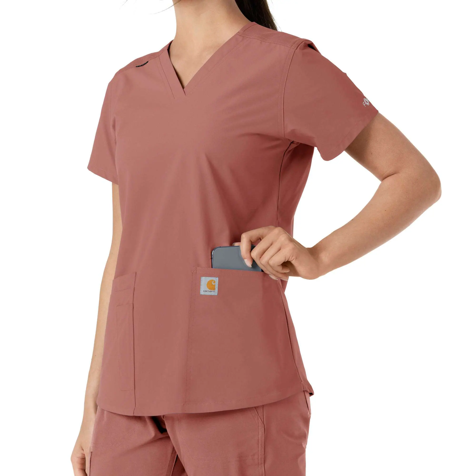Women's Force Essentials V-Neck Knit Panel Scrub Top
