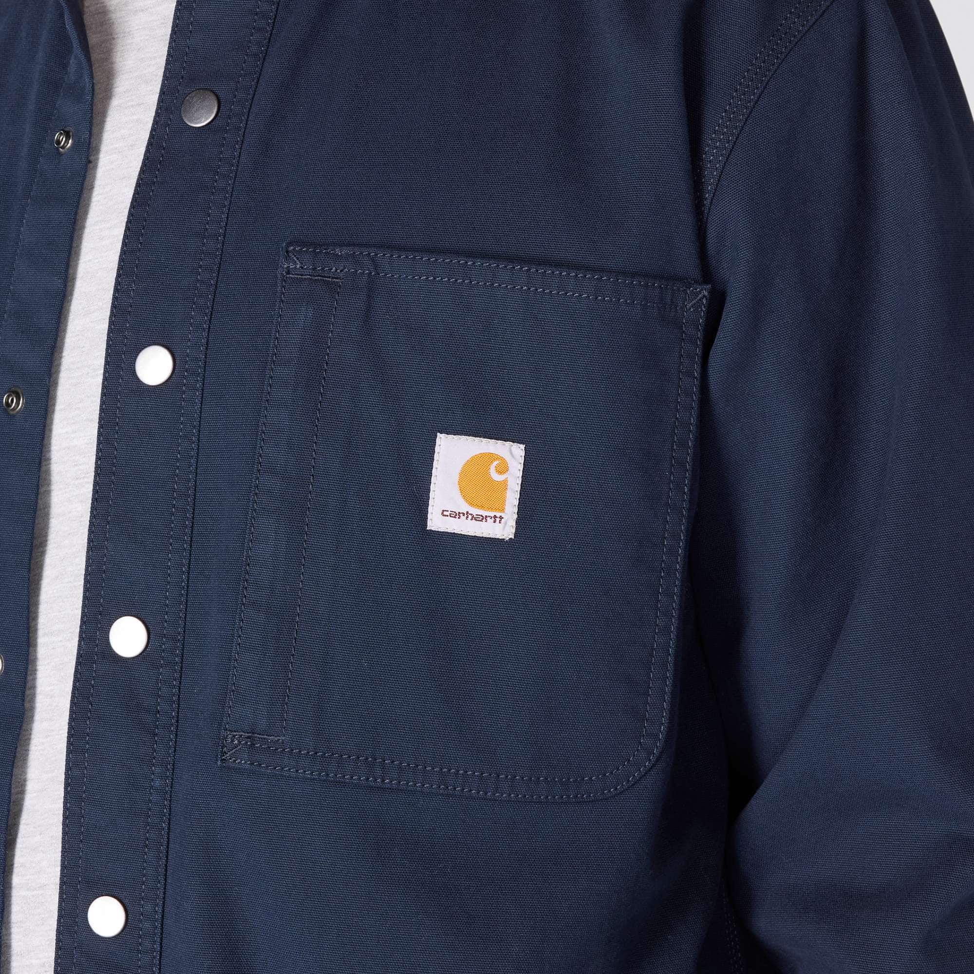 Rugged Flex® Relaxed Fit Canvas Fleece-Lined Snap-Front Shirt Jac