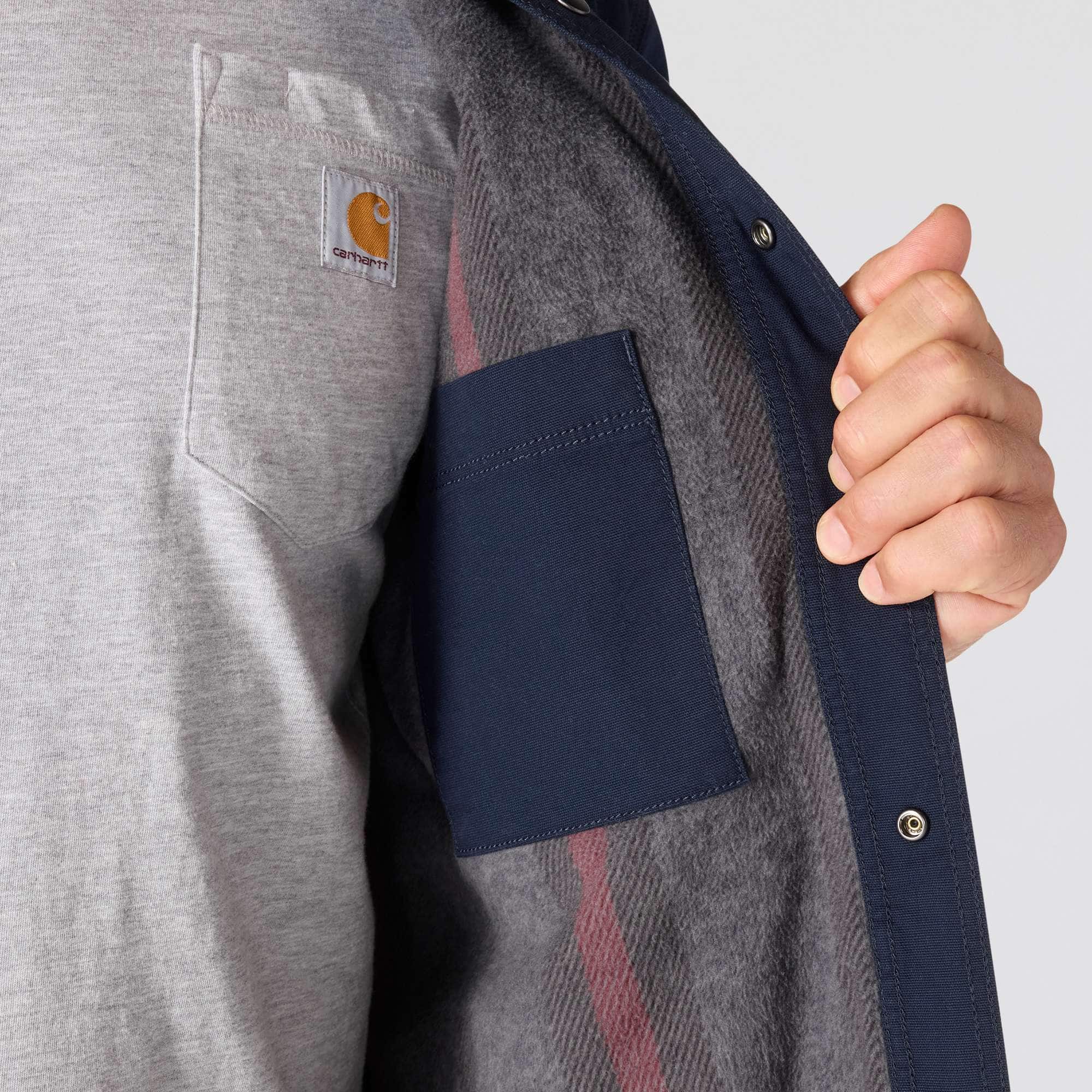 Rugged Flex® Relaxed Fit Canvas Fleece-Lined Snap-Front Shirt Jac