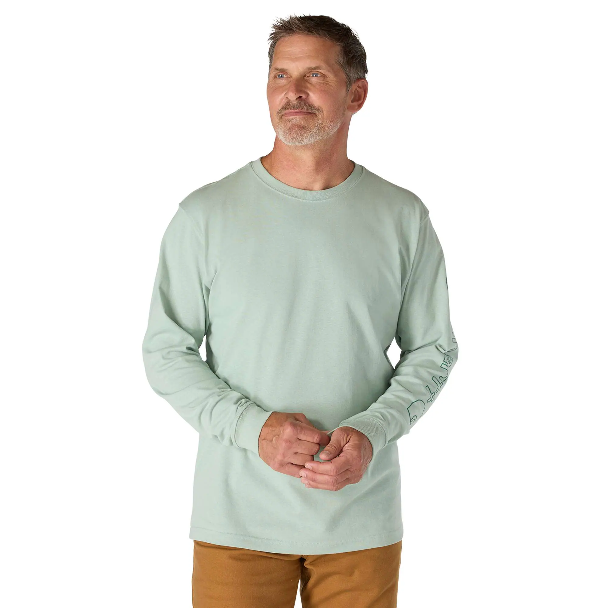 Loose Fit Heavyweight Long-Sleeve Logo Sleeve Graphic T-Shirt