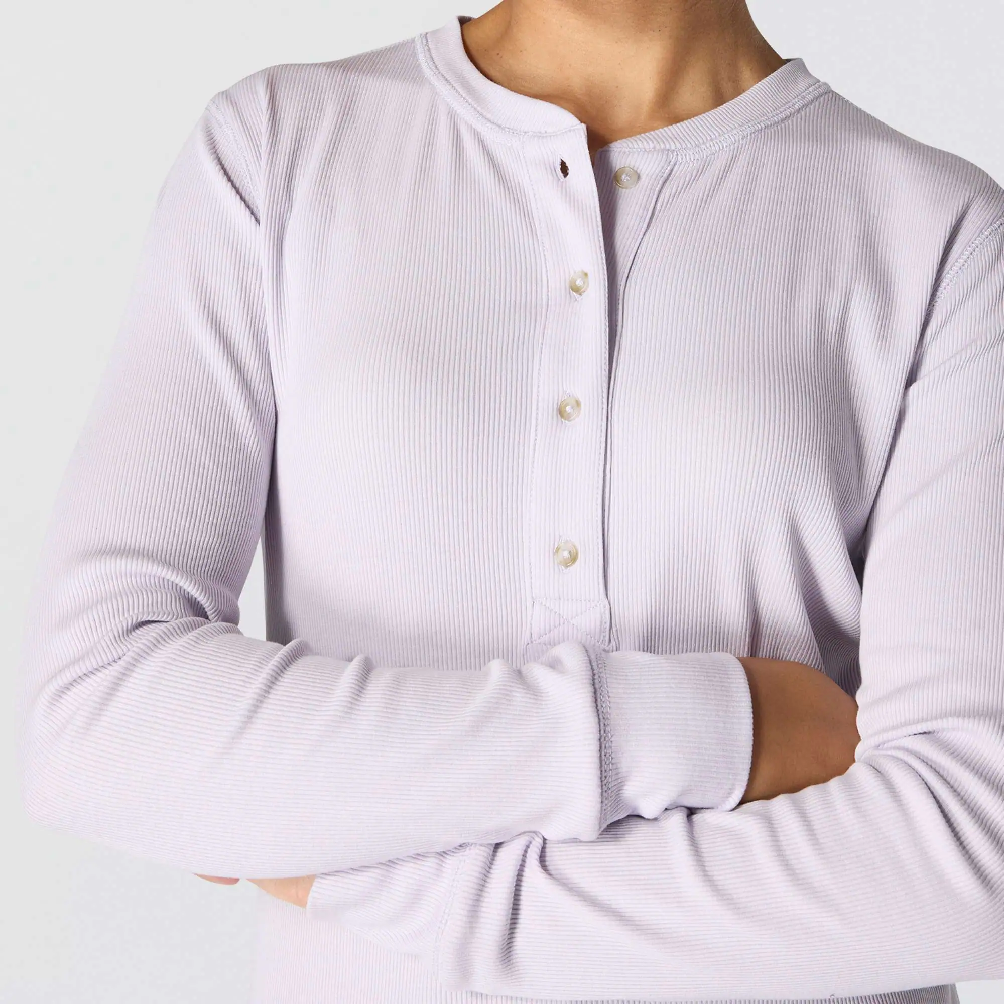 Women's TENCEL™ Fiber Series Relaxed Fit Long-Sleeve Ribbed Henley Shirt