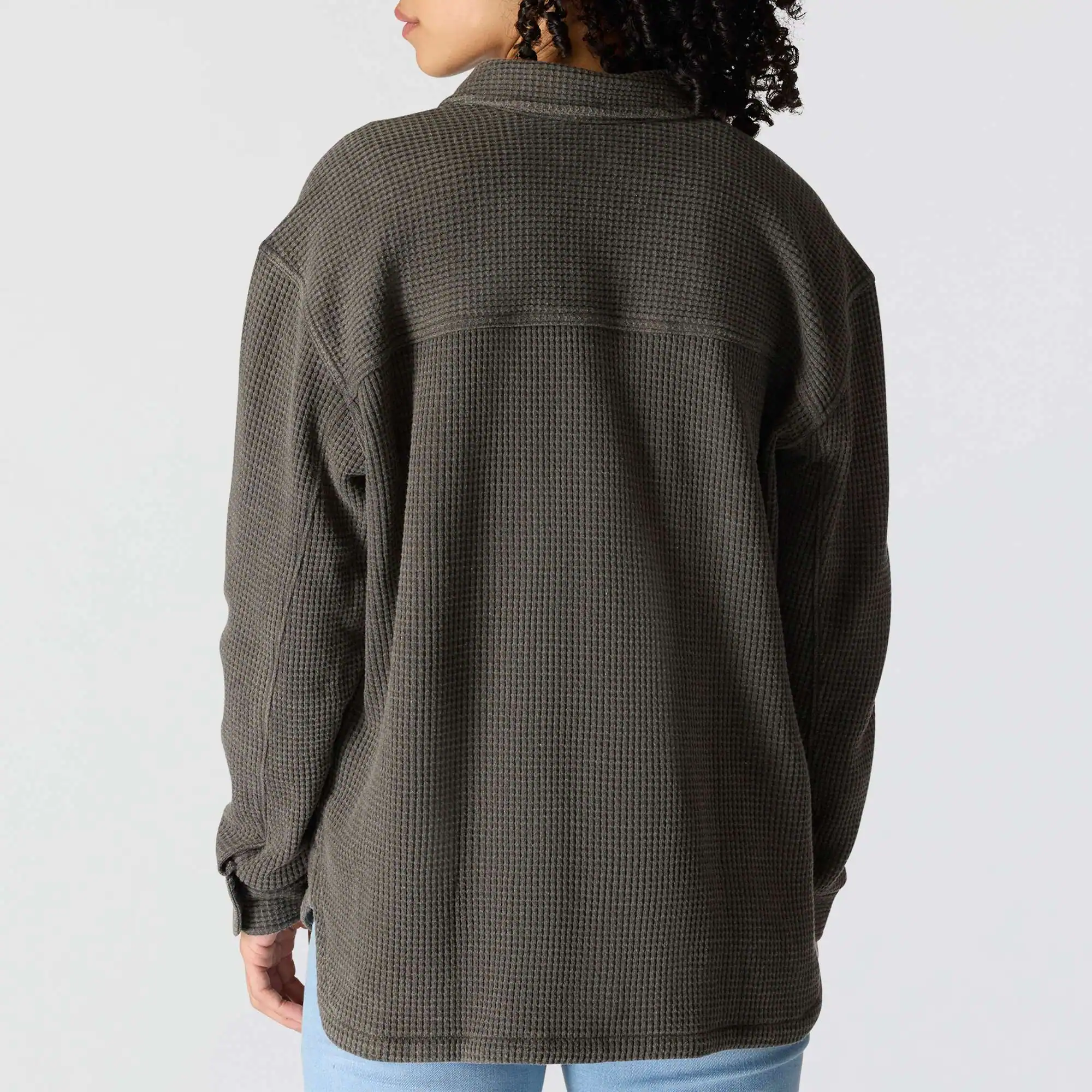 Women's Oversized-Fit Heavyweight Waffle Knit Shirt