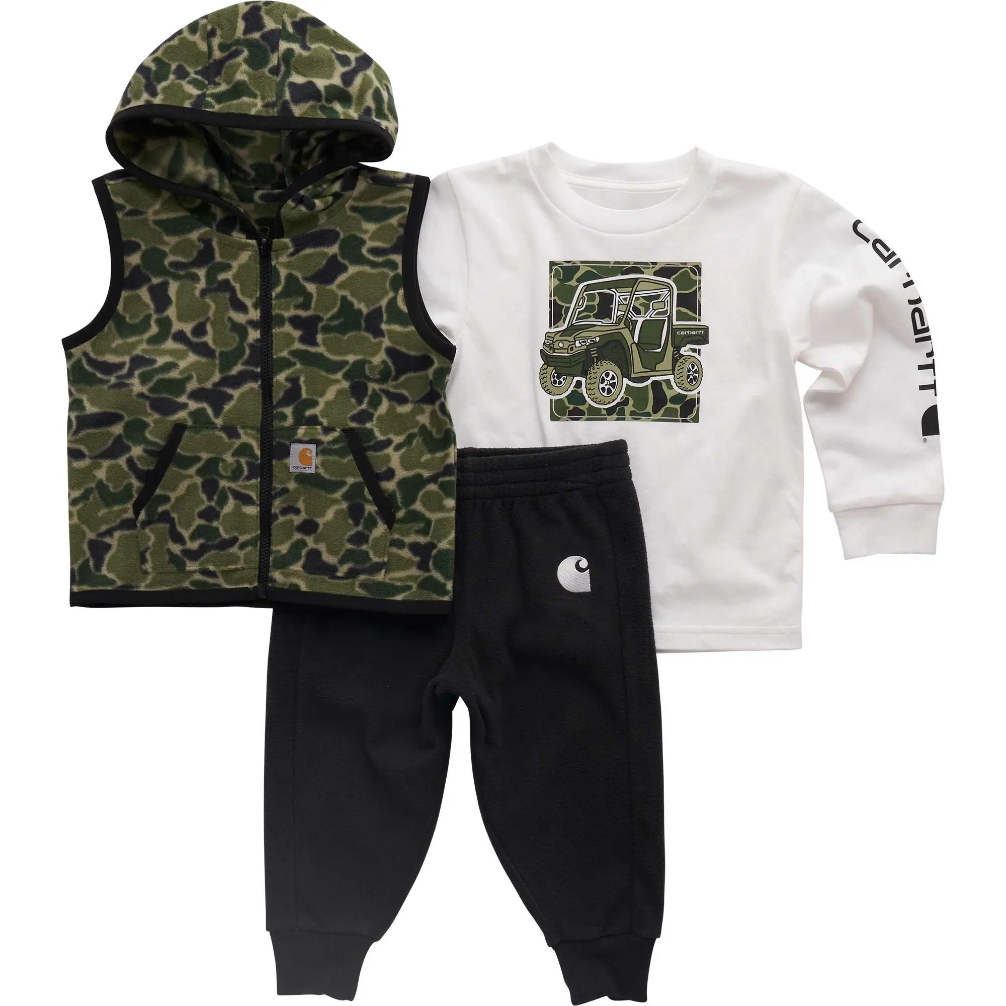 Boys' 3-Piece Camo Vest, Long-Sleeve T-Shirt & Pant Set (Baby)