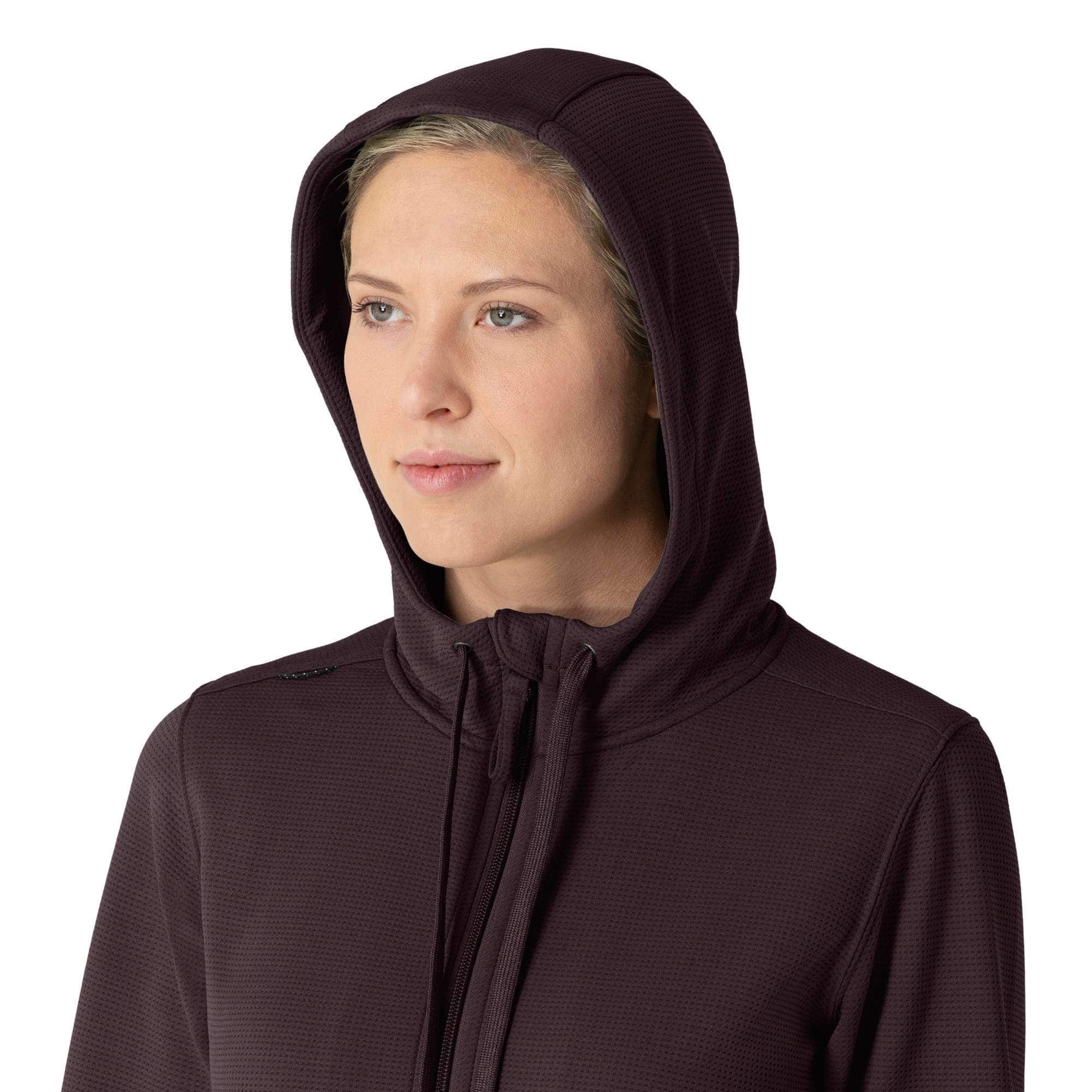Women's Full Zip Waffle Scrub Hoodie