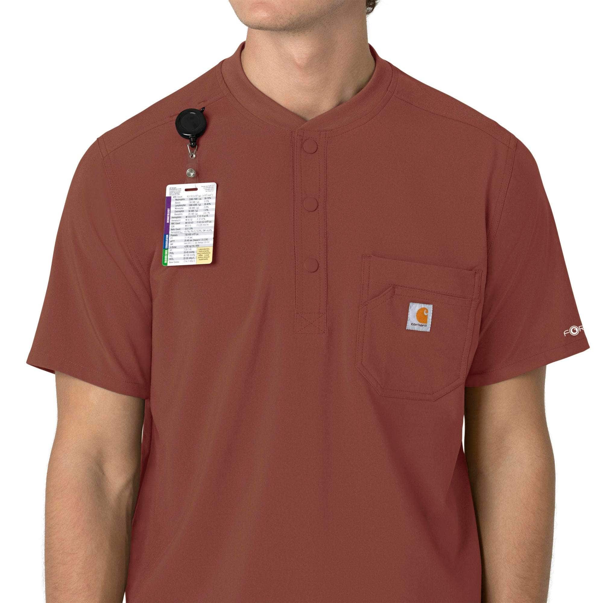 Force Cross-Flex Men's Henley Scrub Top