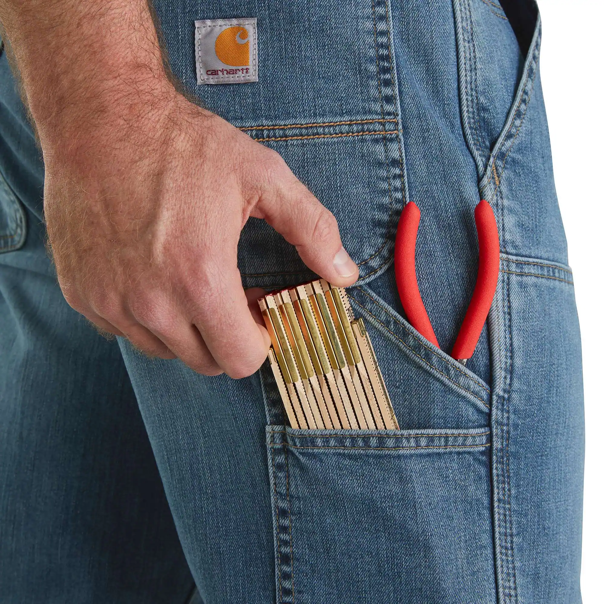 Relaxed Straight Rugged Flex® Double-Front Denim Dungaree