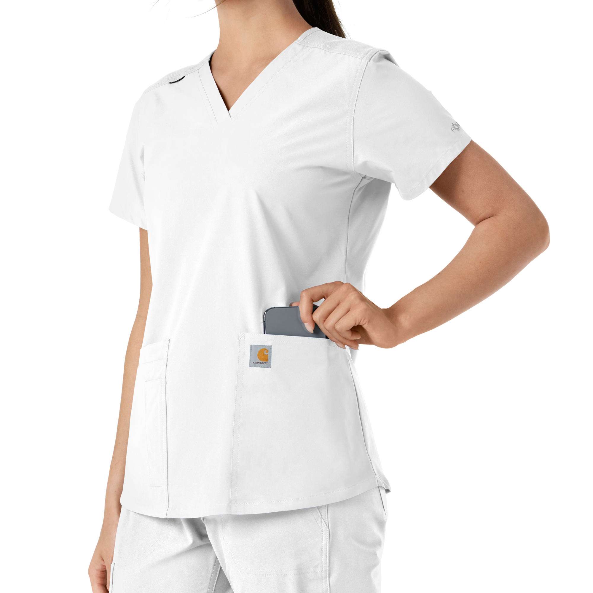 Women's Force Essentials V-Neck Knit Panel Scrub Top