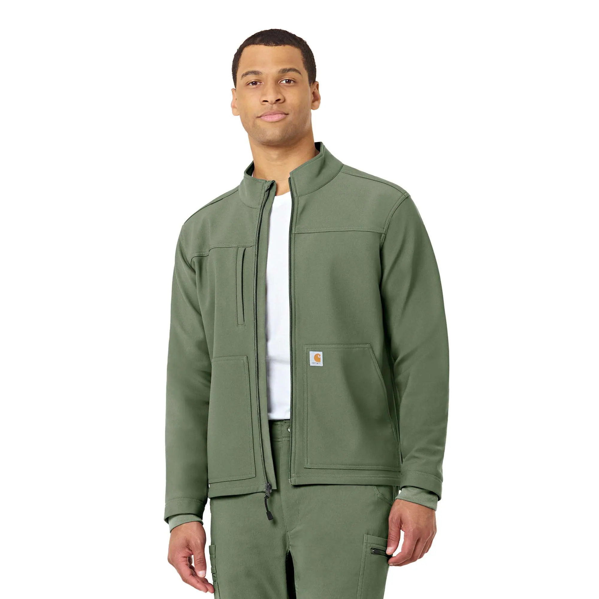 Rugged Flex® Peak Bonded Fleece Scrub Jacket