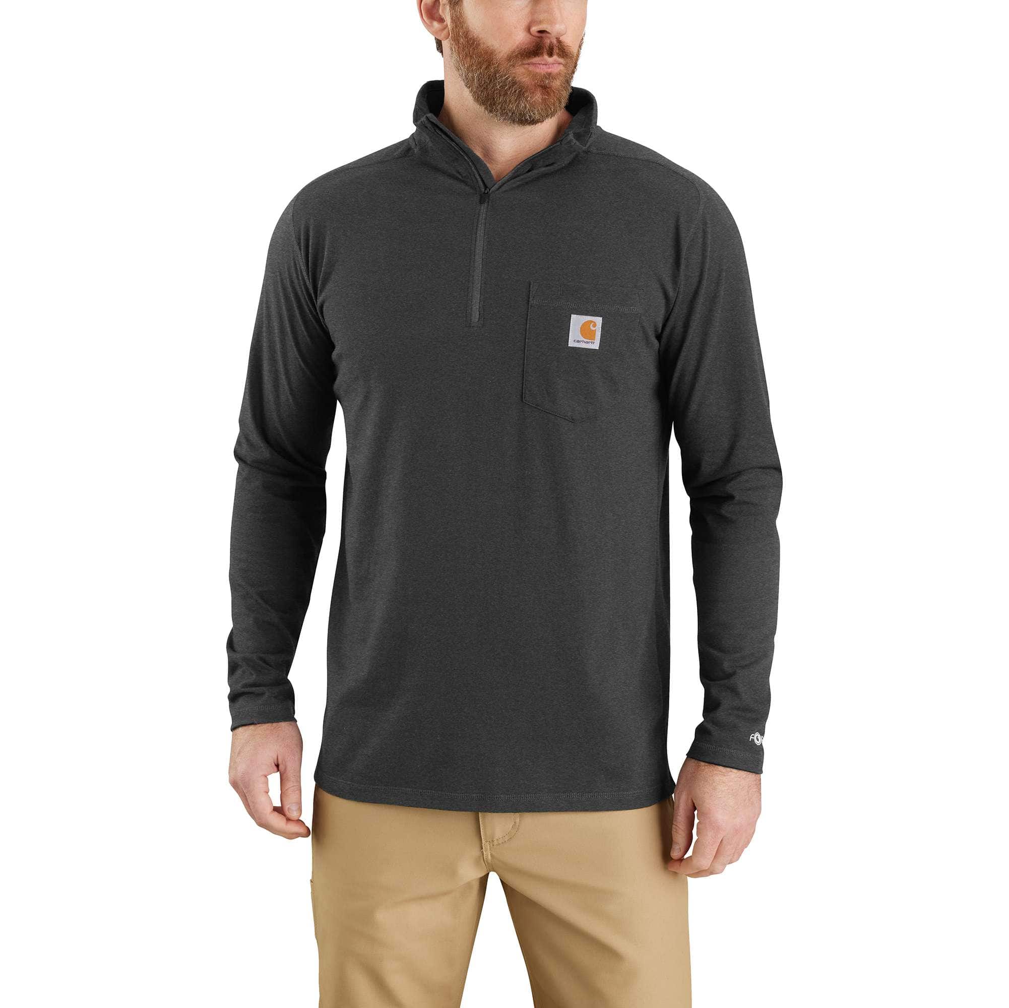 Carhartt Force® Relaxed Fit Midweight Long-Sleeve Quarter-Zip Mock-Neck T-Shirt
