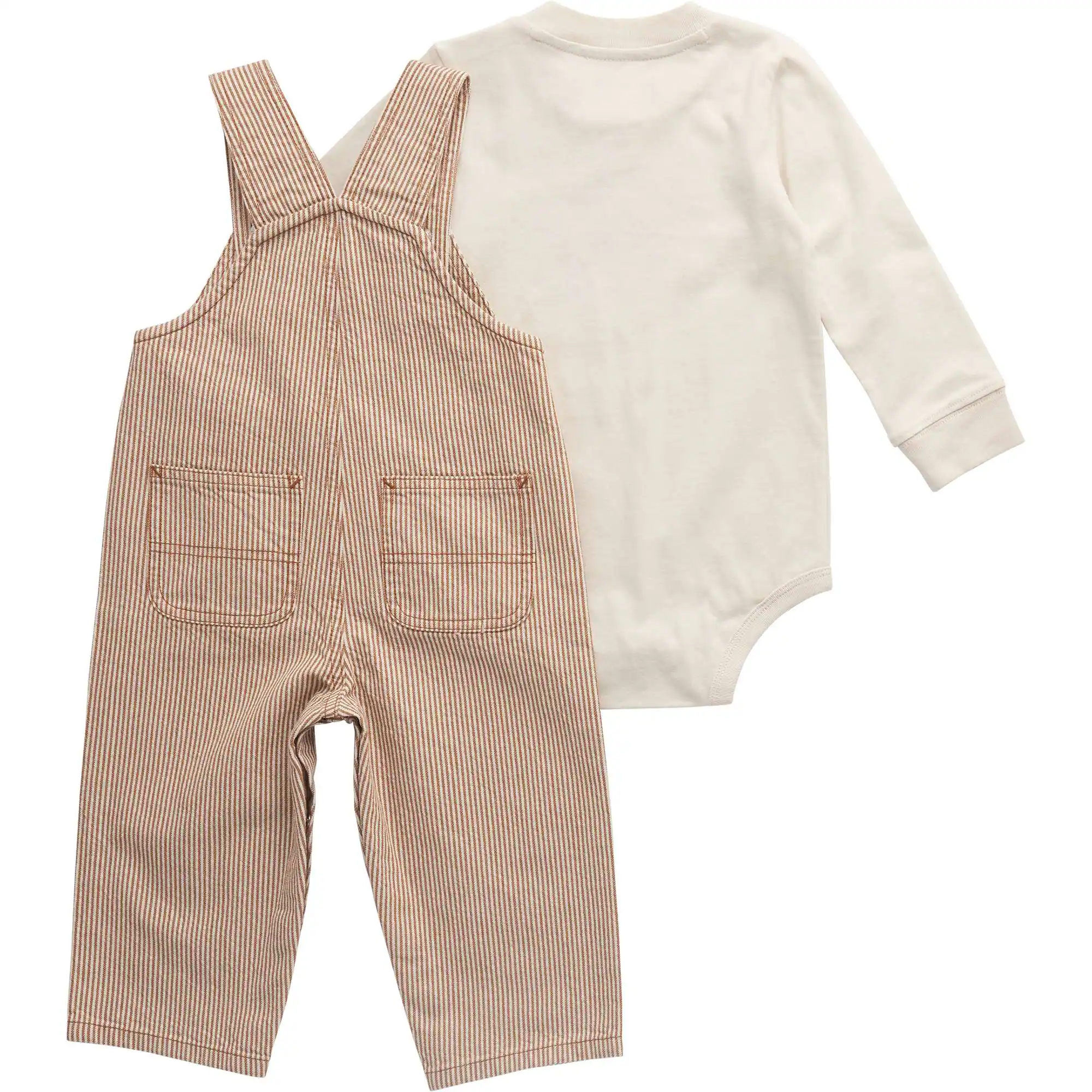Boys' 2-Piece Long Sleeve Bodysuit & Stripe Overall Set (Baby)