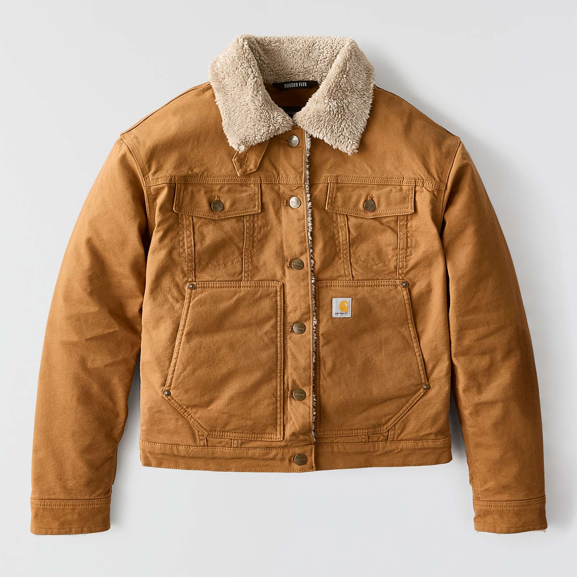 Women's Rugged Flex® Loose Fit Canvas Sherpa-Lined Jacket - 2 Warmer Rating