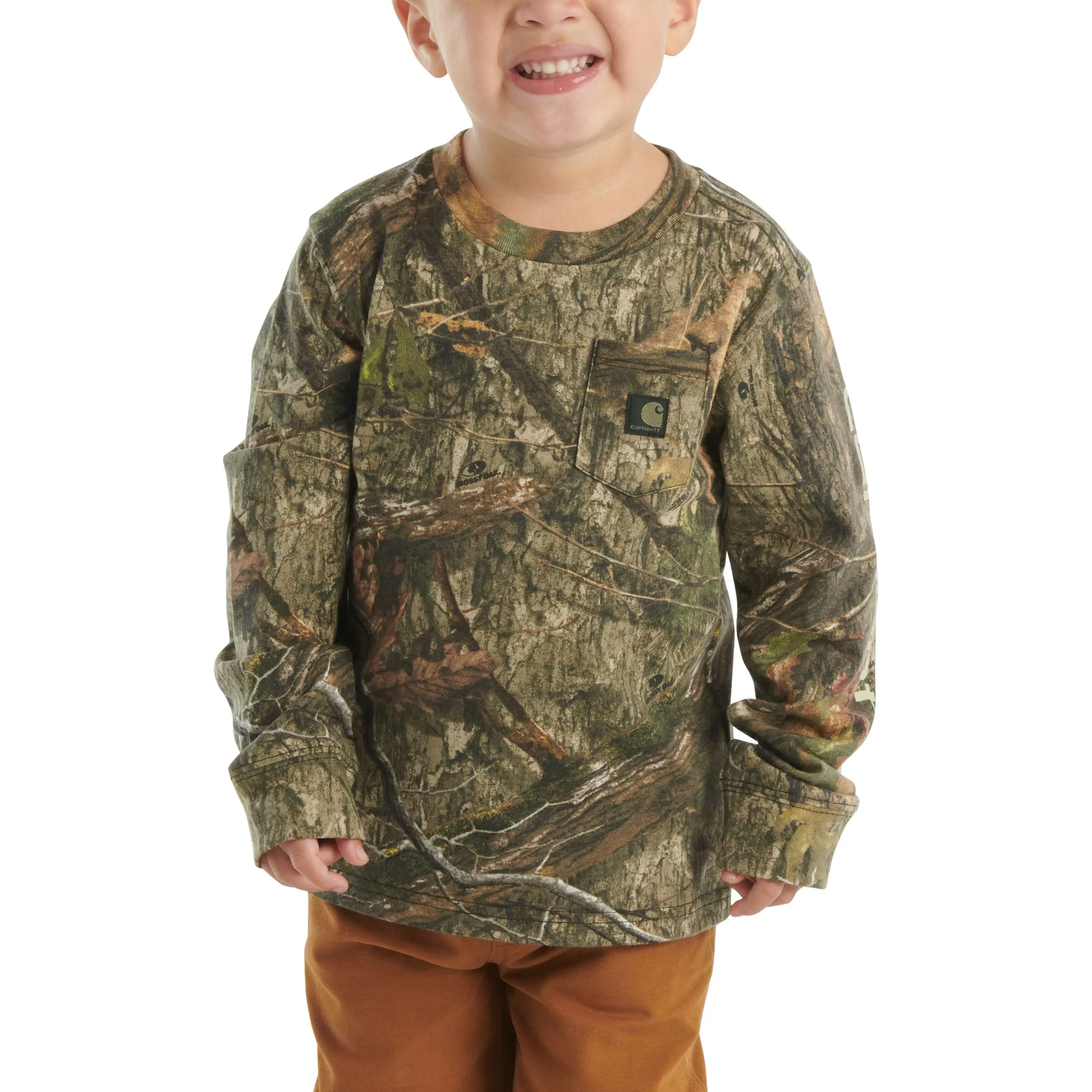 Boys' Long-Sleeve Camo Pocket T-Shirt (Toddler/Child/Youth)