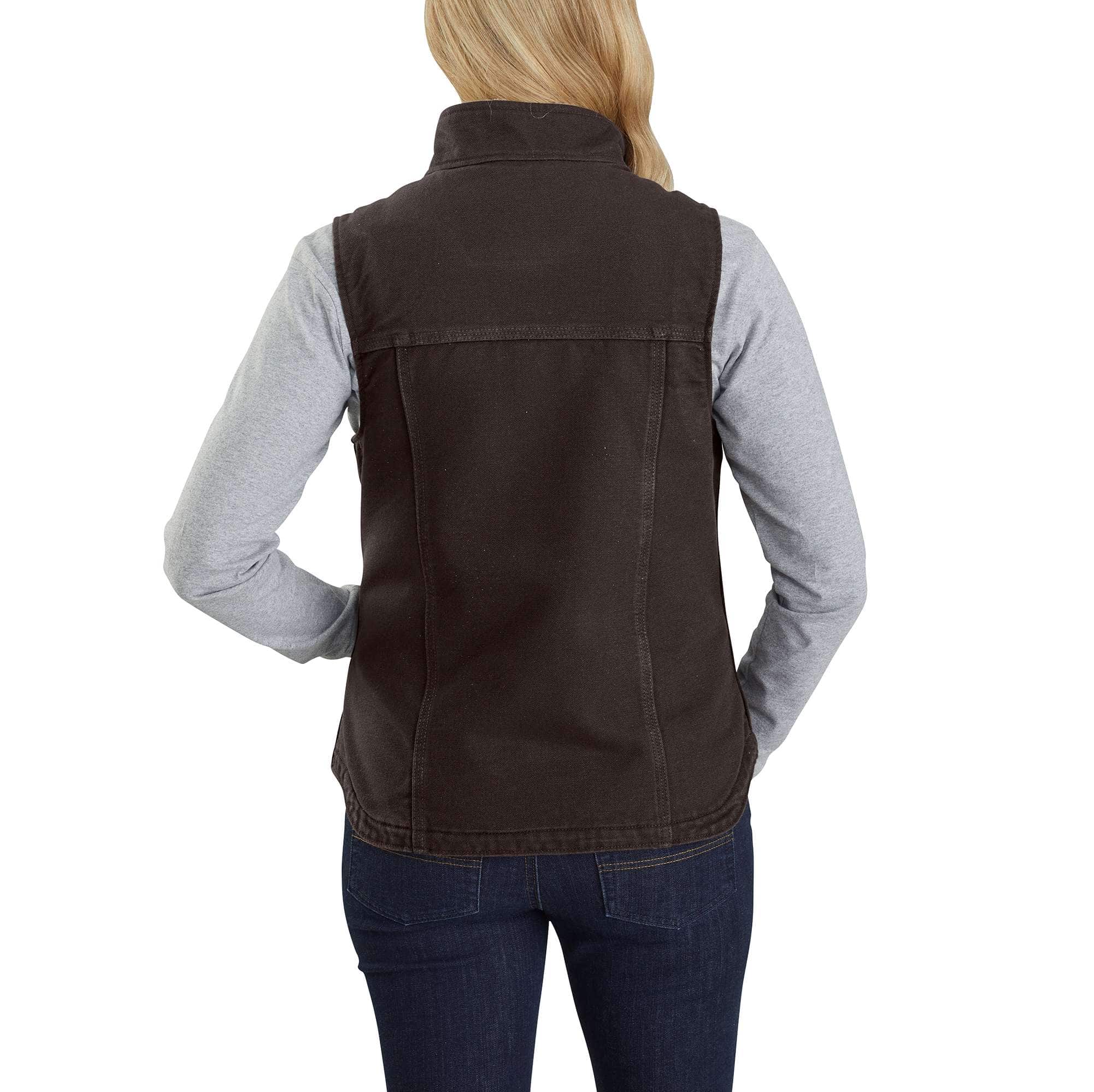 Women's Sherpa Lined Vest - Relaxed Fit - Washed Duck