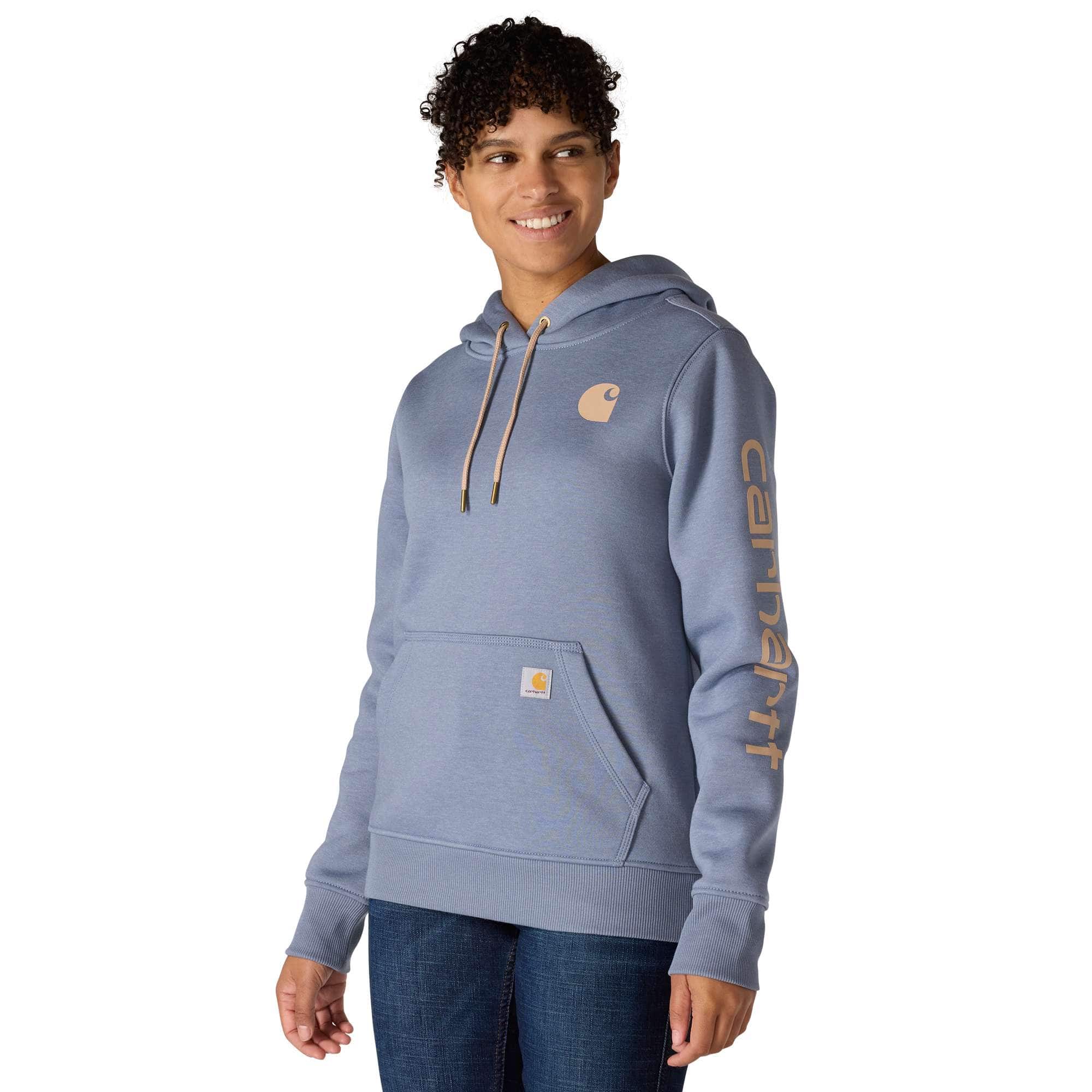 Women's Relaxed Fit Midweight Logo Sleeve Graphic Hoodie