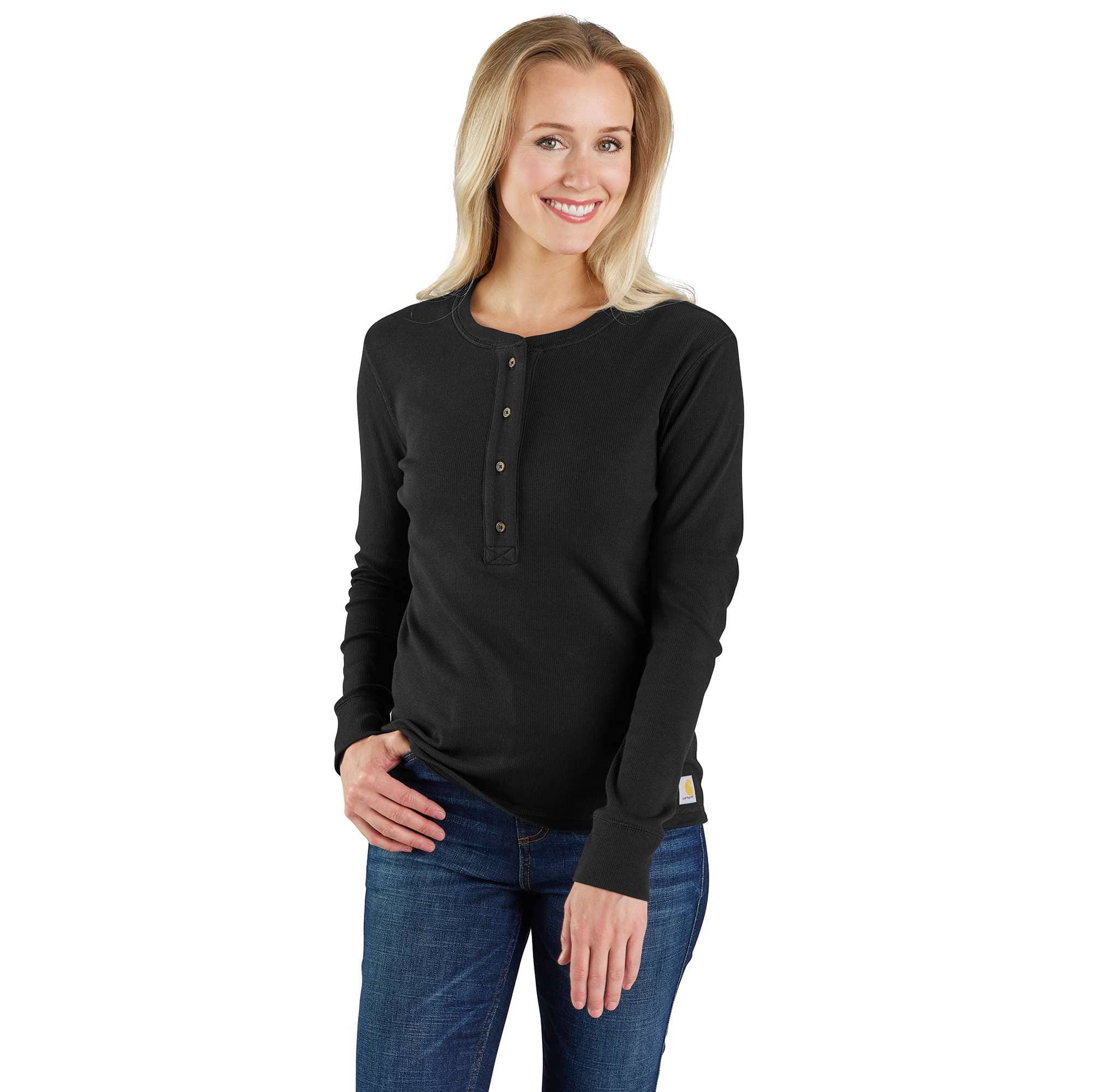 Women's TENCEL™ Fiber Series Relaxed Fit Long-Sleeve Ribbed Henley Shirt