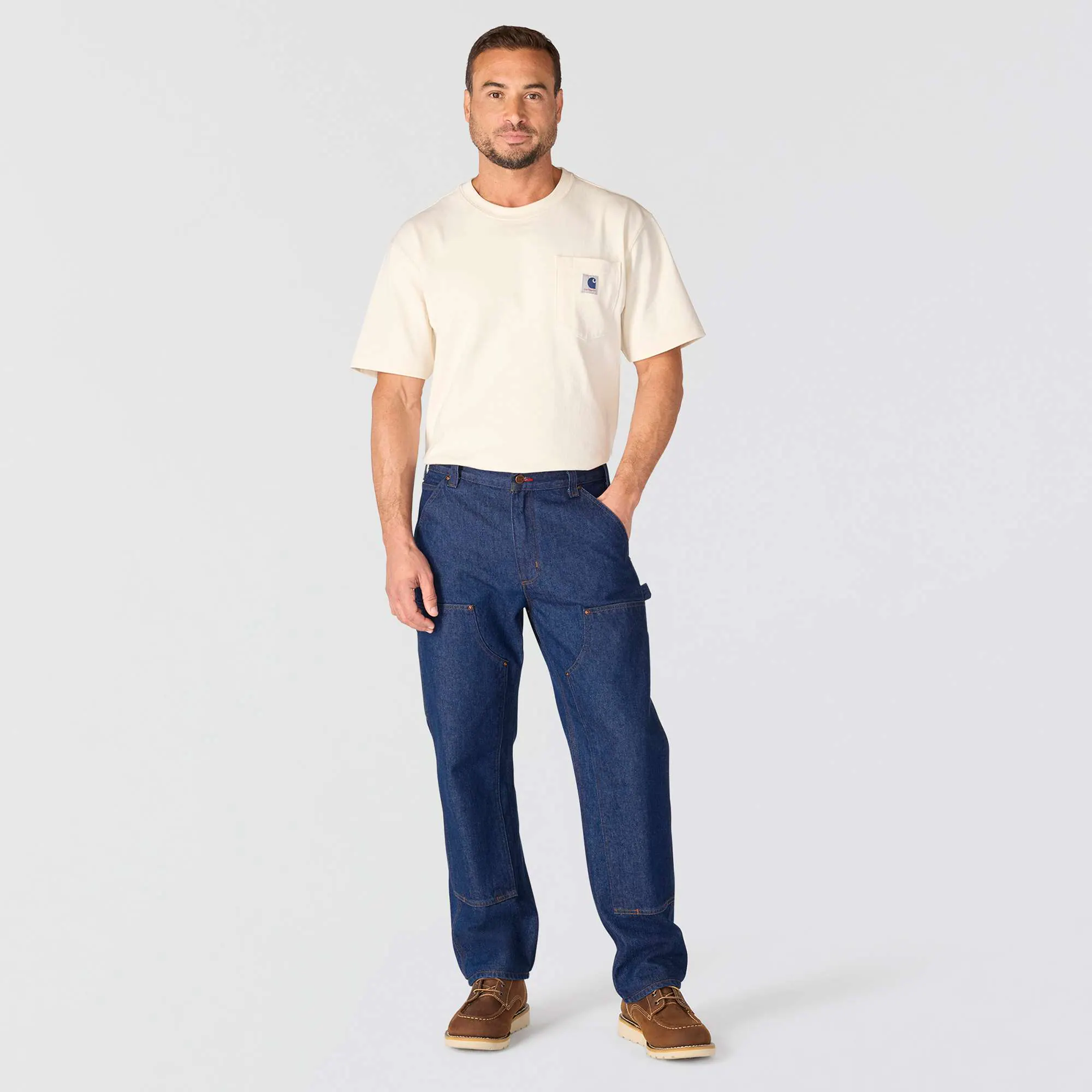 Crafted Series Loose Straight Double-Front Denim Dungaree