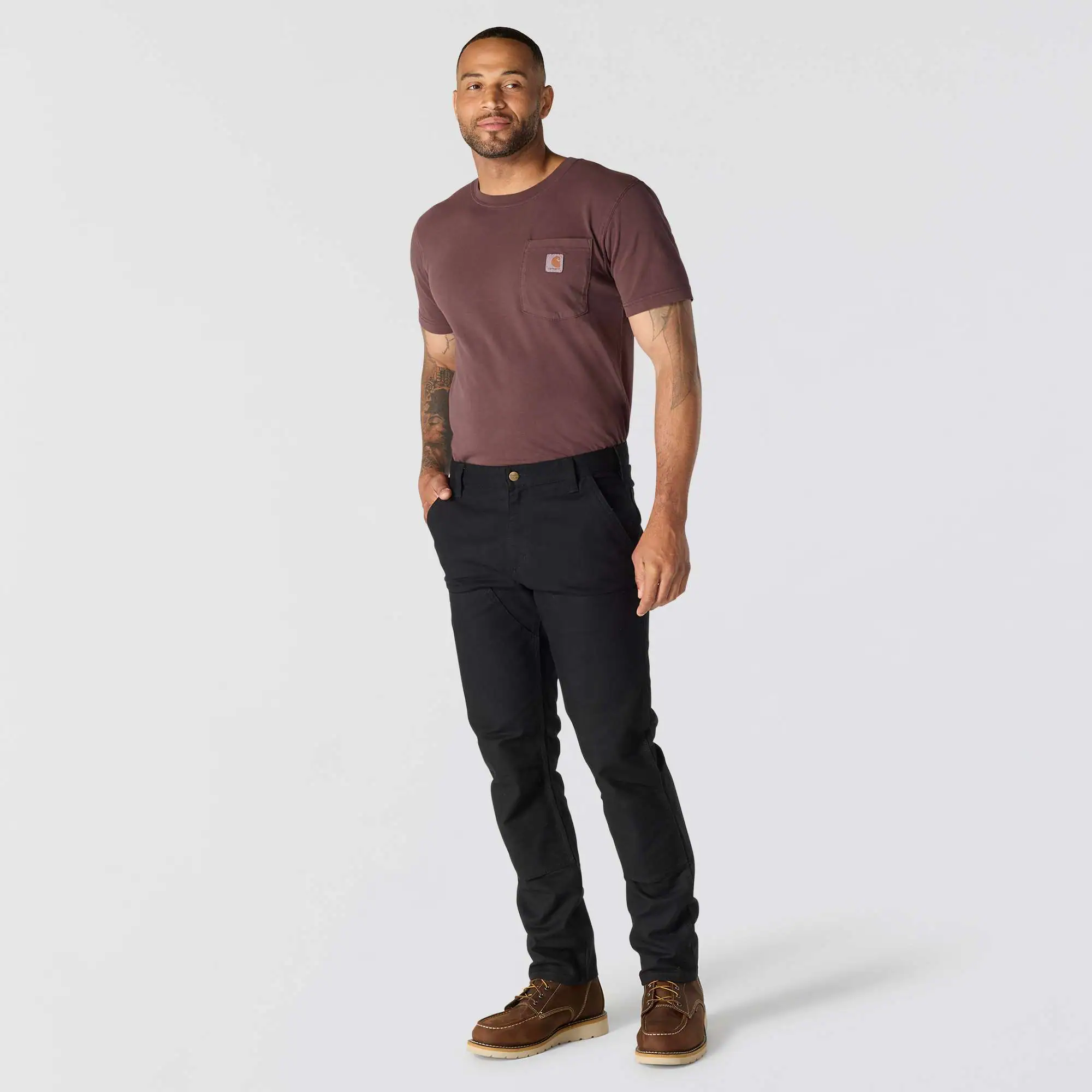 Slim Tapered Rugged Flex Duck Double-Front Dungaree