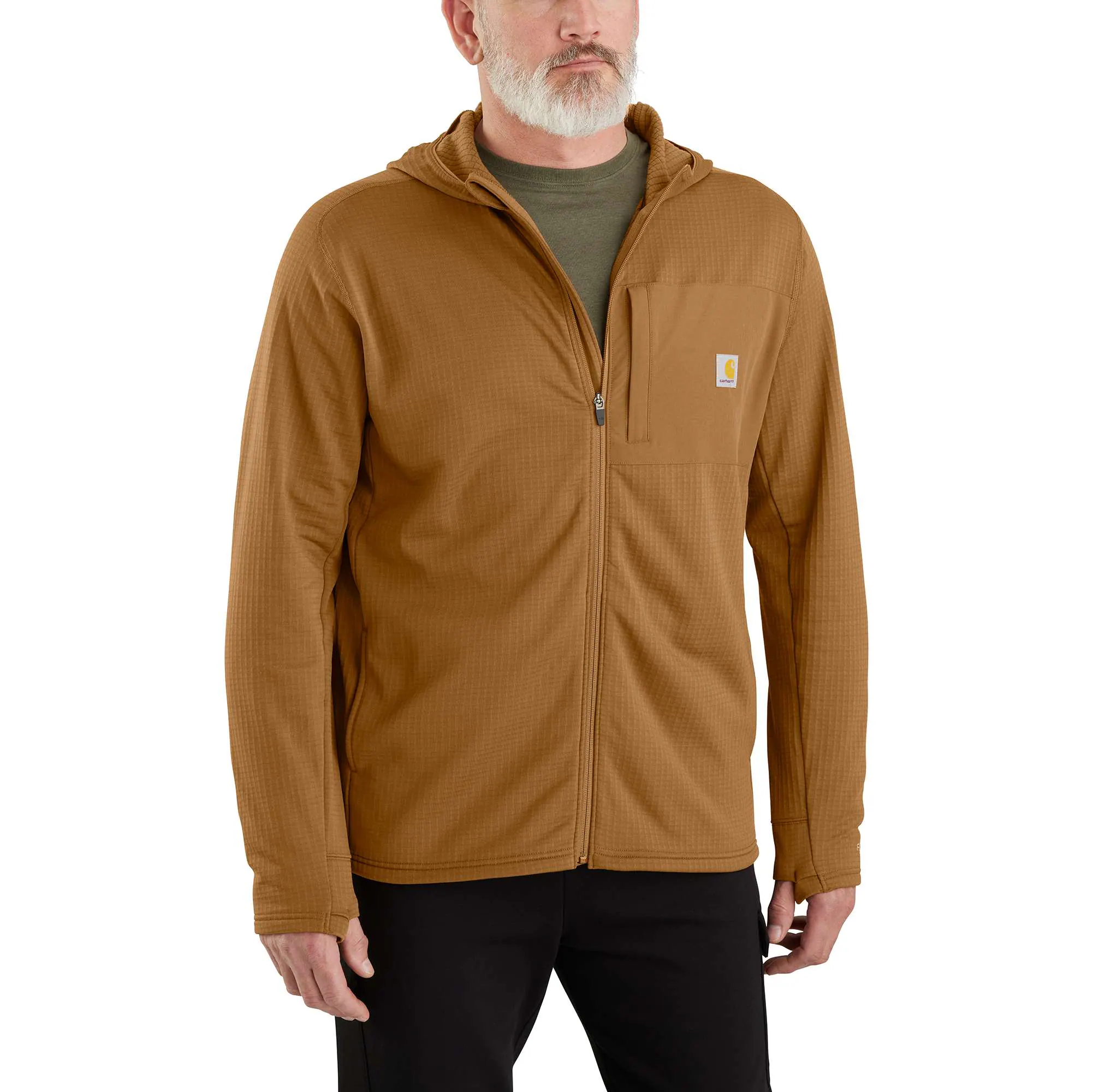 Carhartt Force® Relaxed Fit Full-Zip Long-Sleeve Hooded Fleece-Lined Shirt