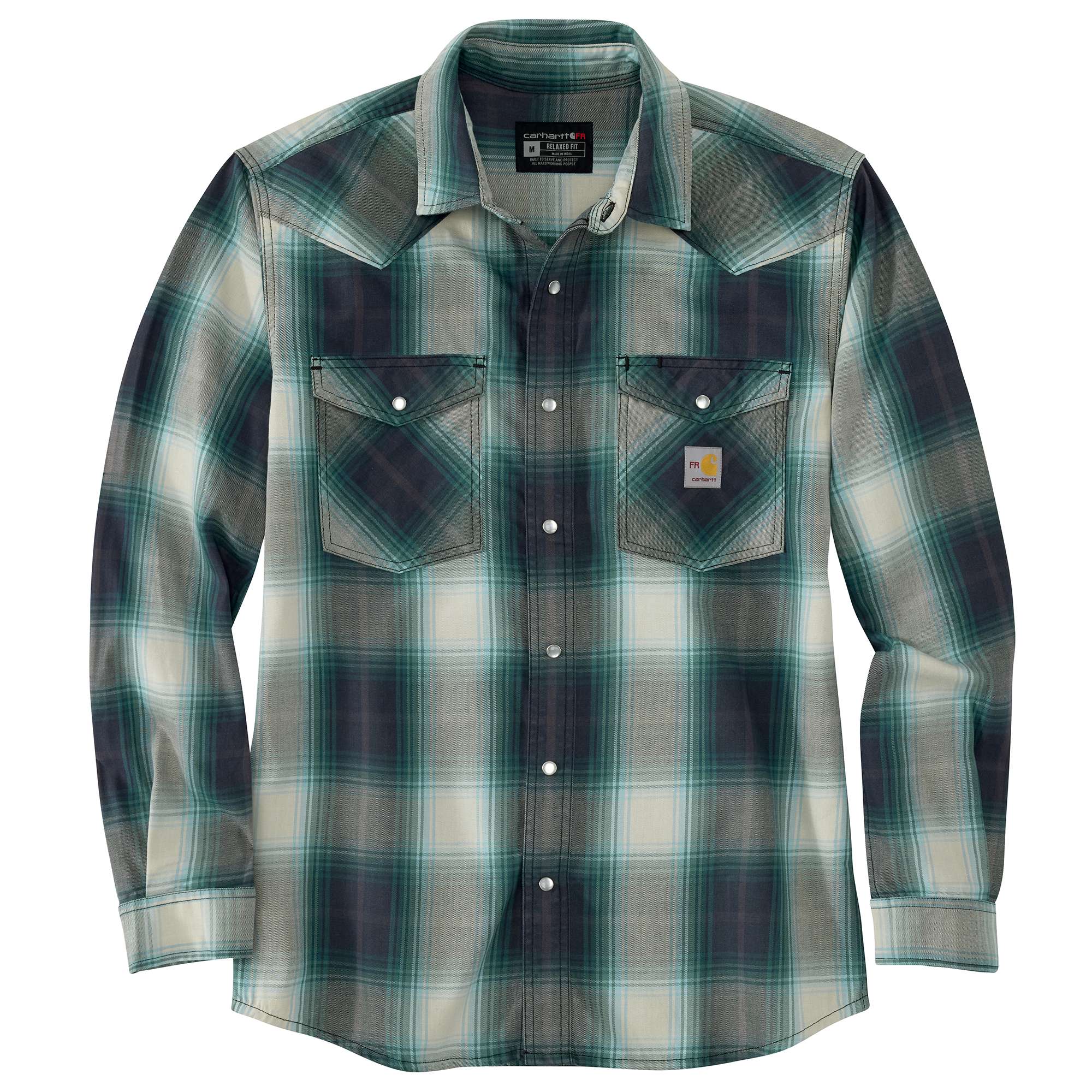 Flame Resistant Montana Relaxed Fit Midweight Twill Snap Front Plaid Shirt