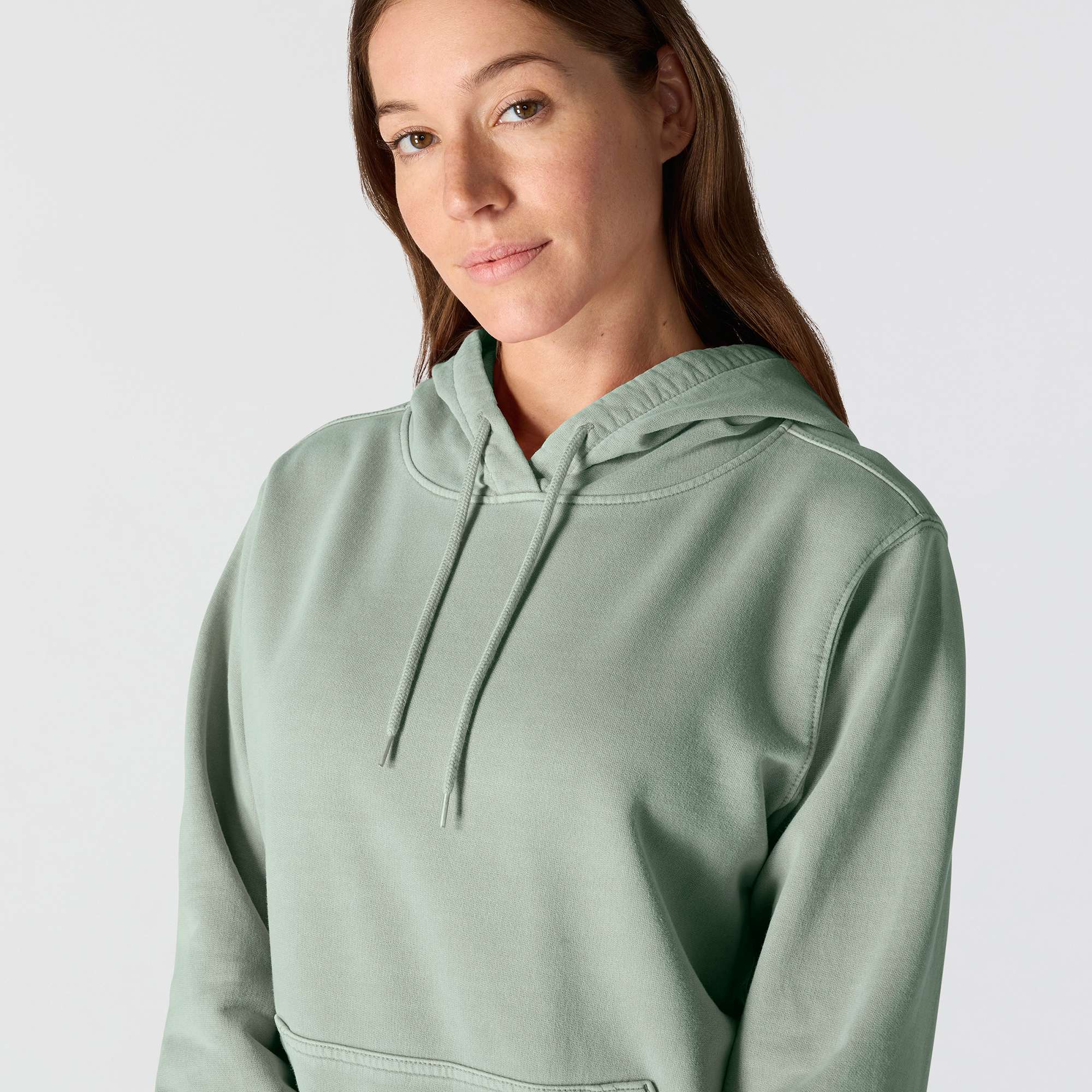 Women's Relaxed Fit Midweight Garment Dye French Terry Hooded Sweatshirt