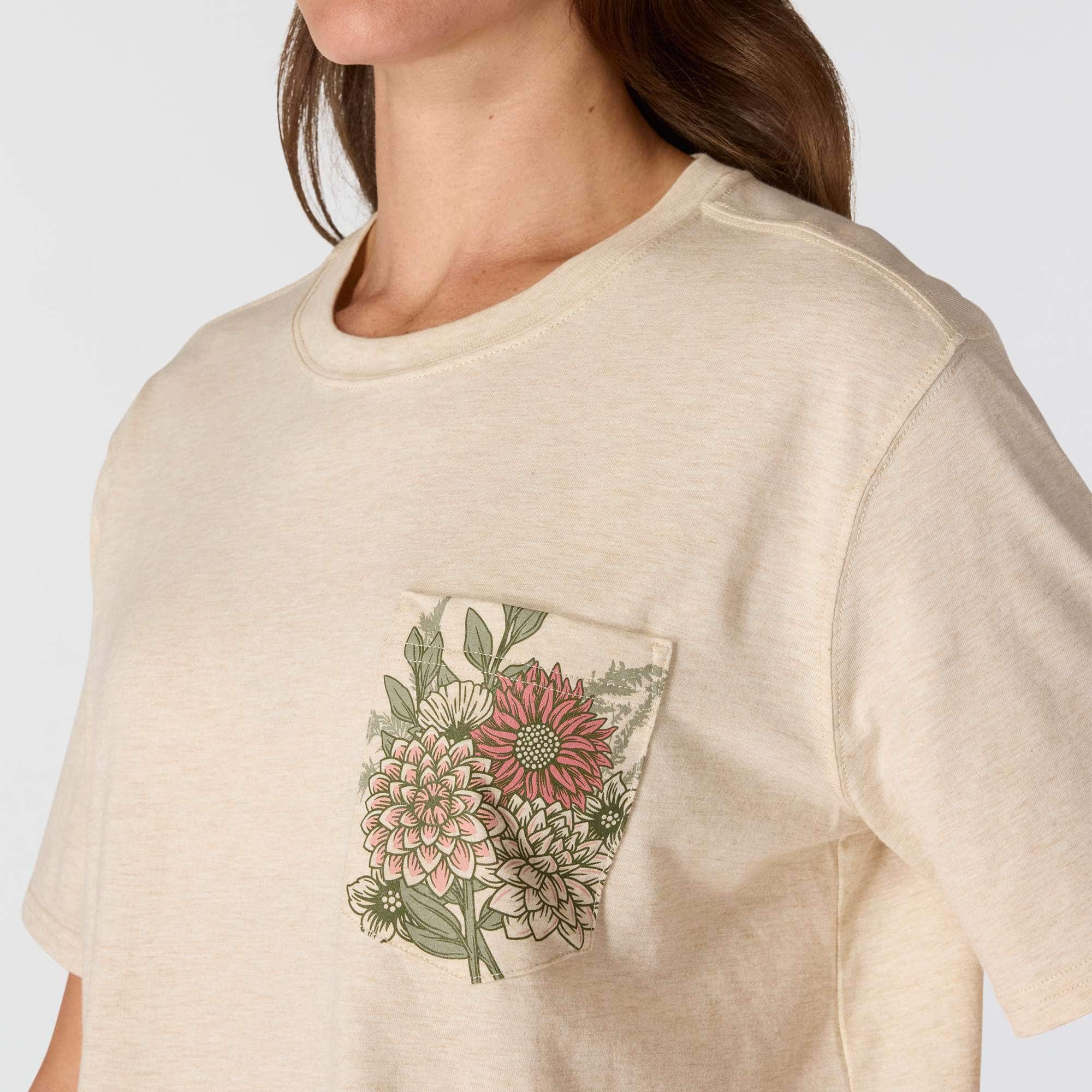 TENCEL™ Fiber Series Loose Fit Short-Sleeve Flower Pocket T-Shirt