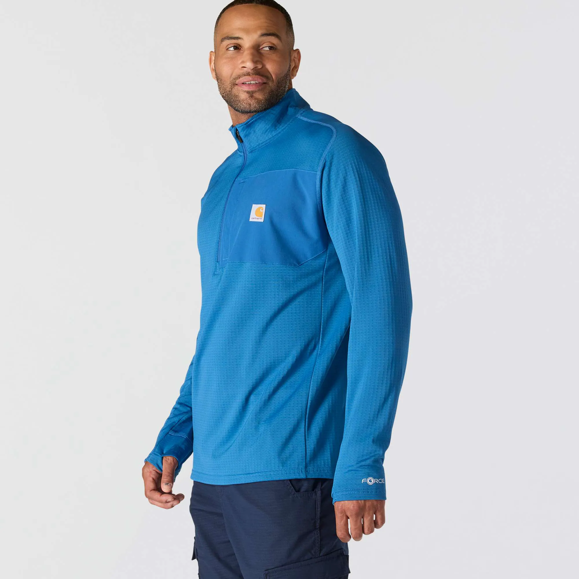 Carhartt Force® Relaxed Fit Mock Neck Half-Zip Fleece-Lined Shirt