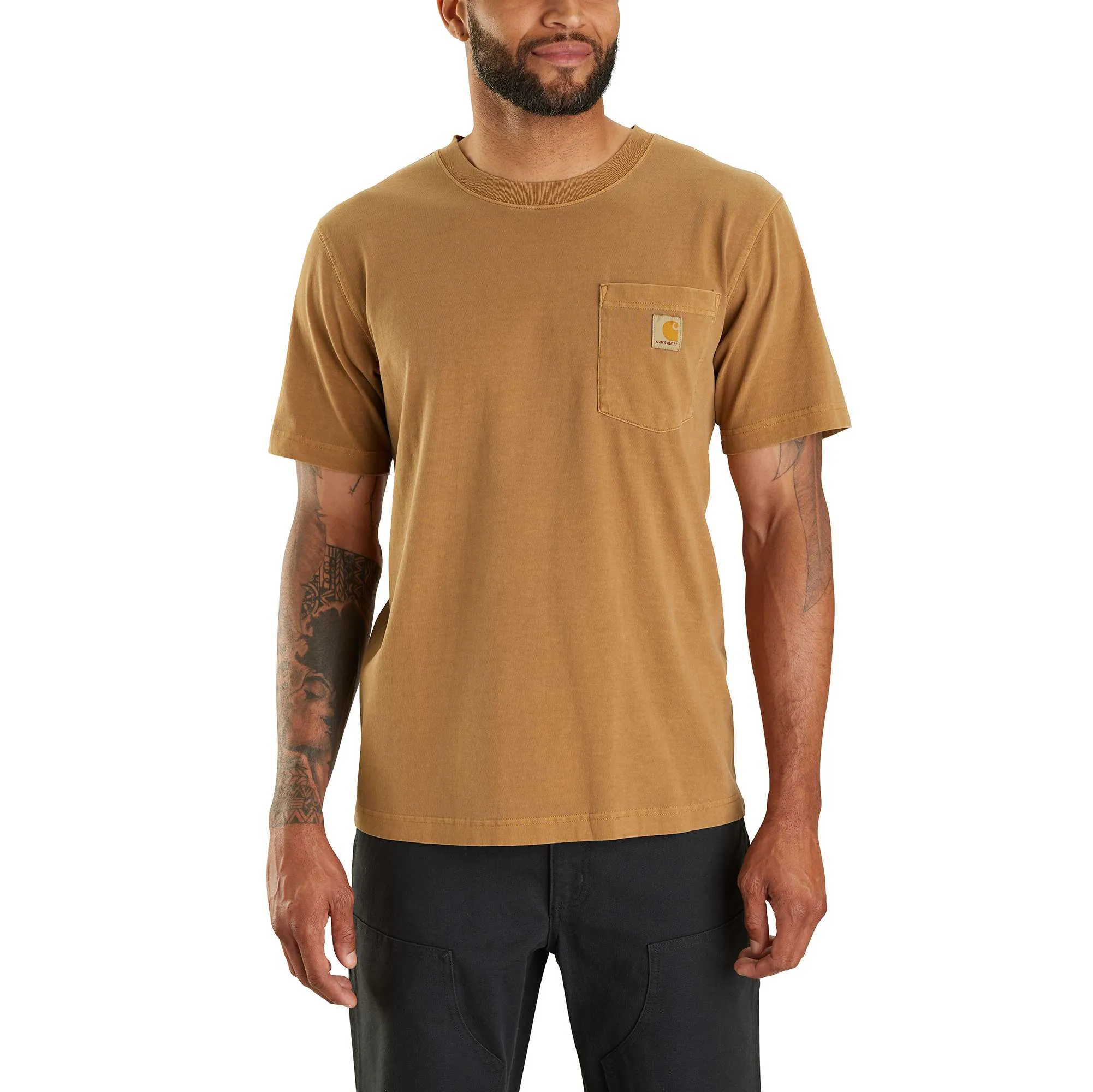 Re-Engineered Relaxed Fit Lightweight Short-Sleeve Garment Dyed Pocket T-Shirt