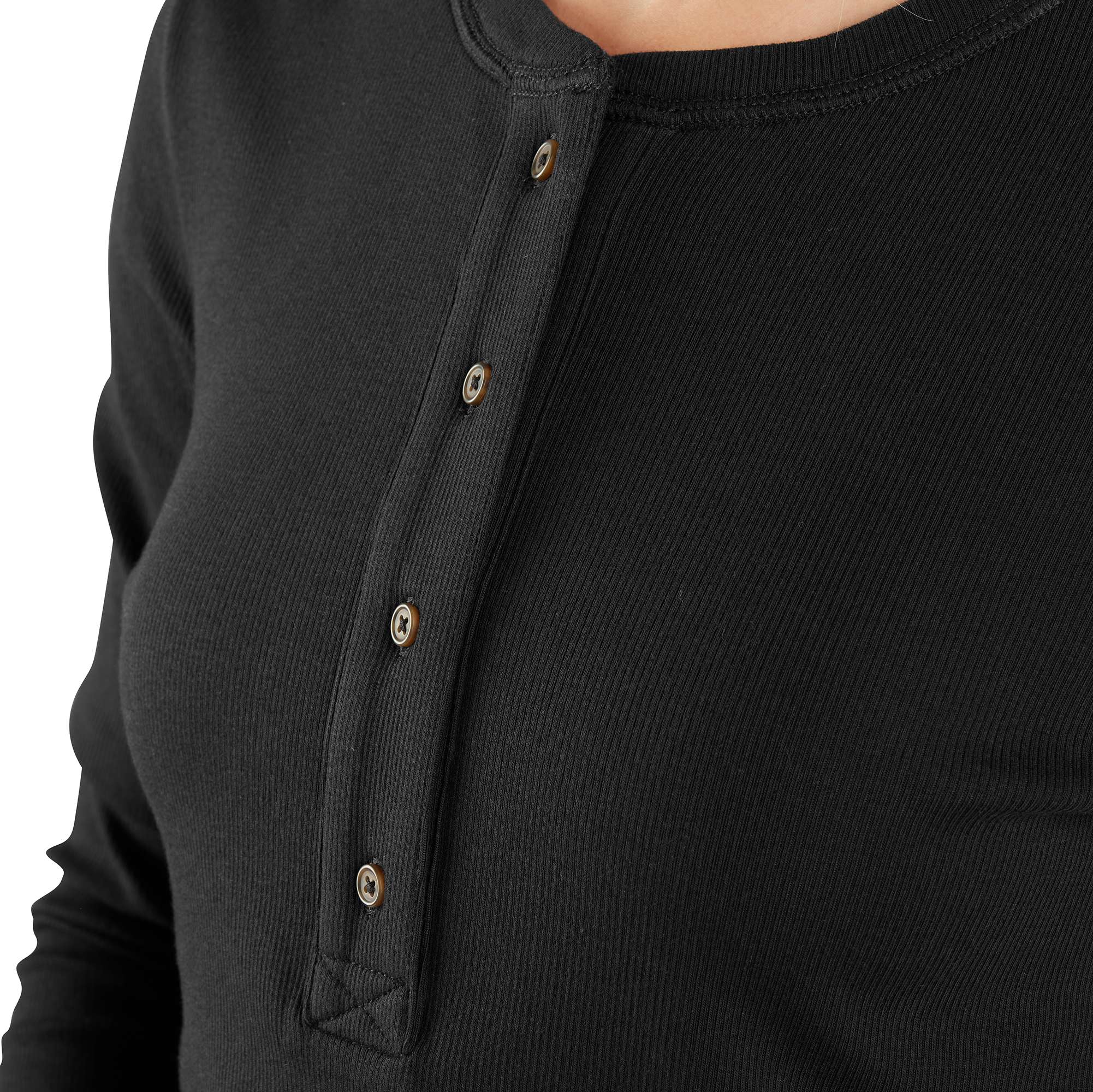 Women's TENCEL™ Fiber Series Relaxed Fit Long-Sleeve Ribbed Henley Shirt