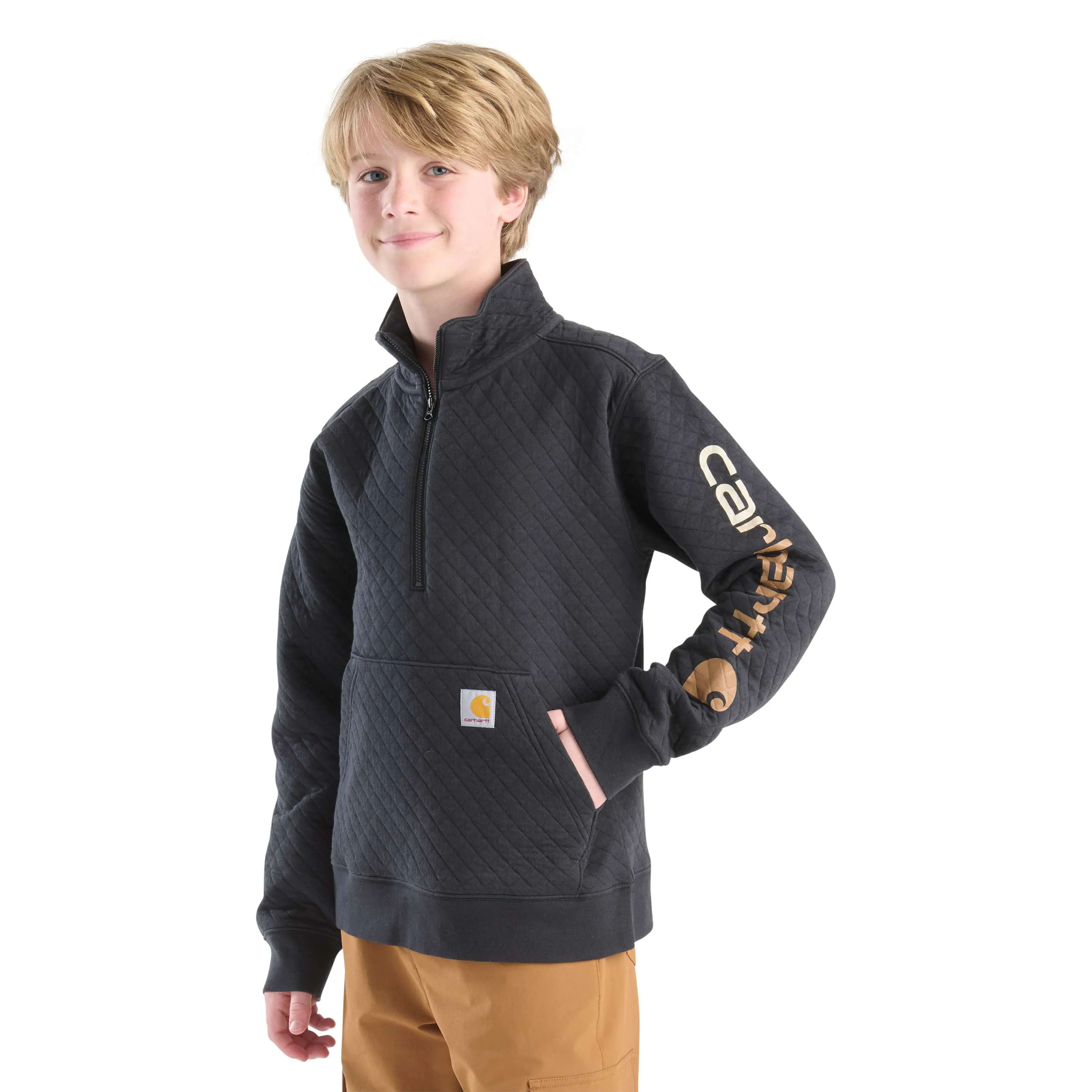 Boys' Long Sleeve Quarter-Zip Sweatshirt (Toddler/Child/Youth)