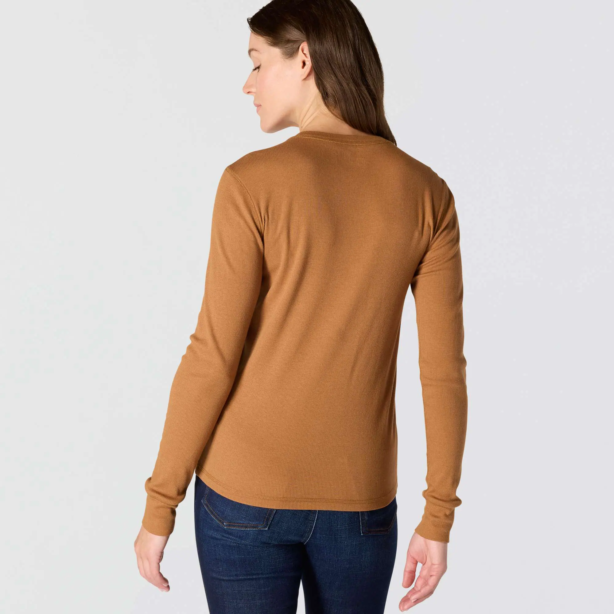 Women's TENCEL™ Fiber Series Relaxed Fit Long-Sleeve Ribbed Henley Shirt