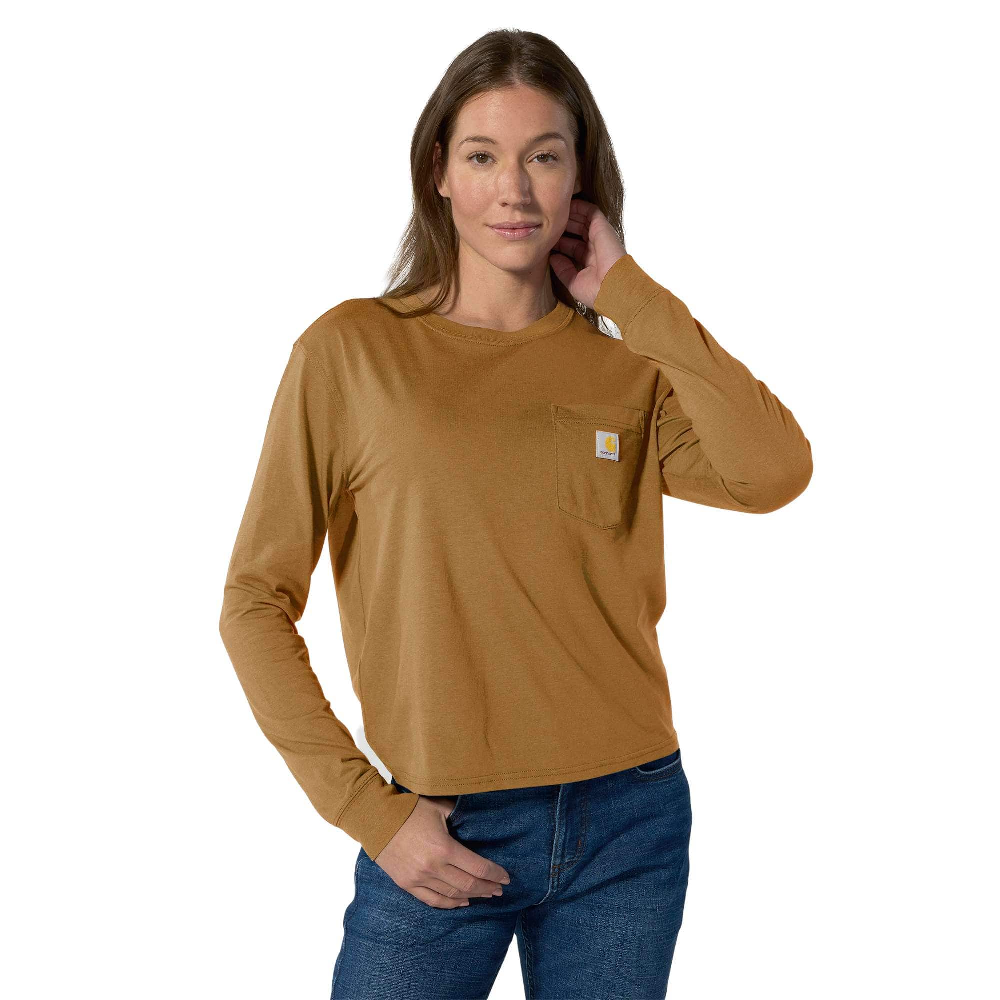 Women's TENCEL™ Fiber Series Loose Fit Long-Sleeve Crewneck Pocket T-Shirt